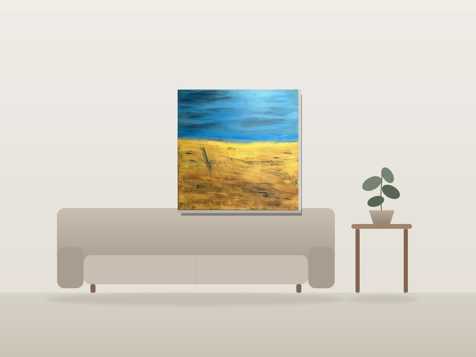 Dreams of the Dunes 1 par Jay Jacuzzi présentée à l'échelle dans une pièce