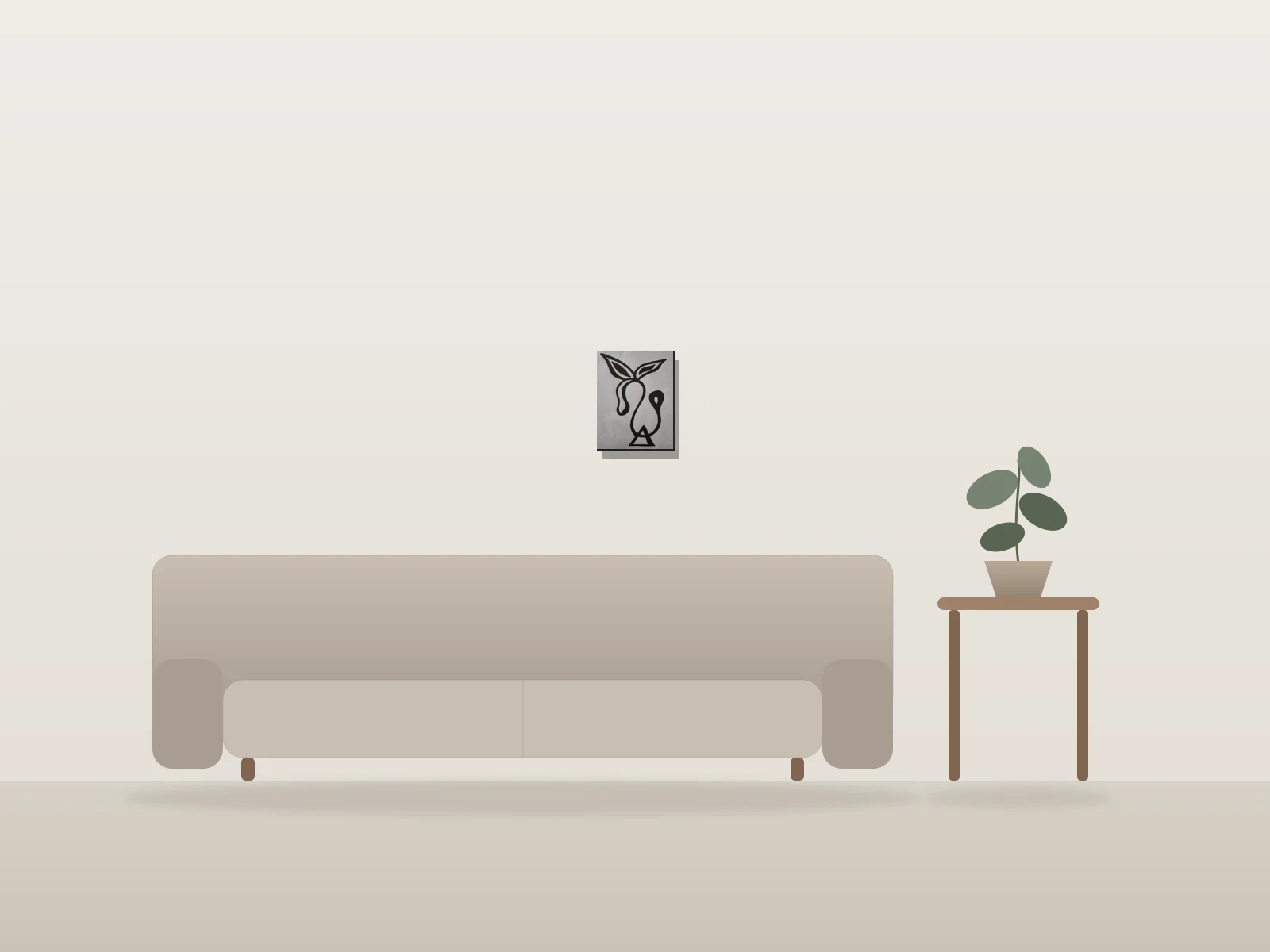 Untitled Abstract by Marie Patty shown to scale in a room