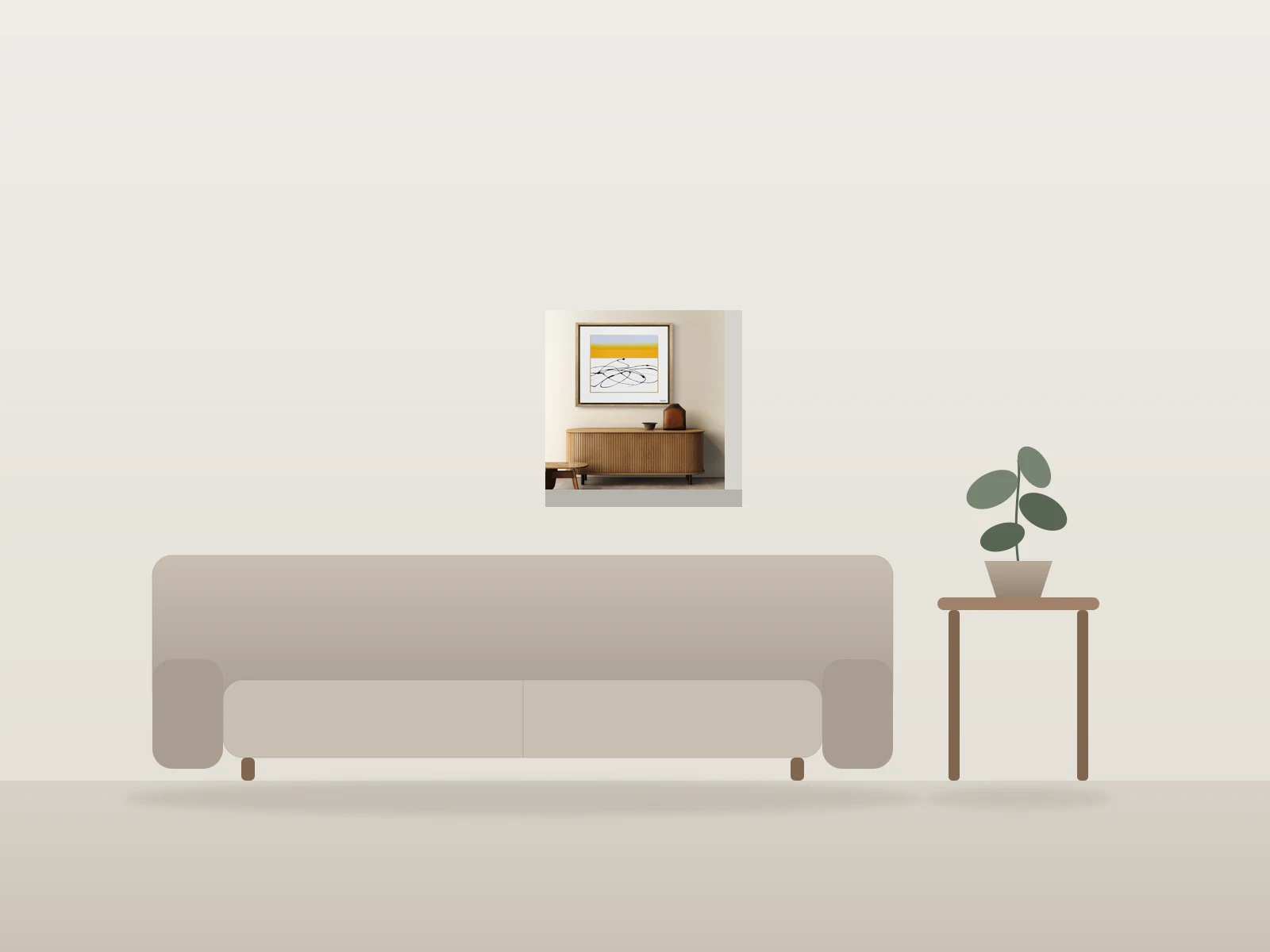 Balance by Dramis shown to scale in a room