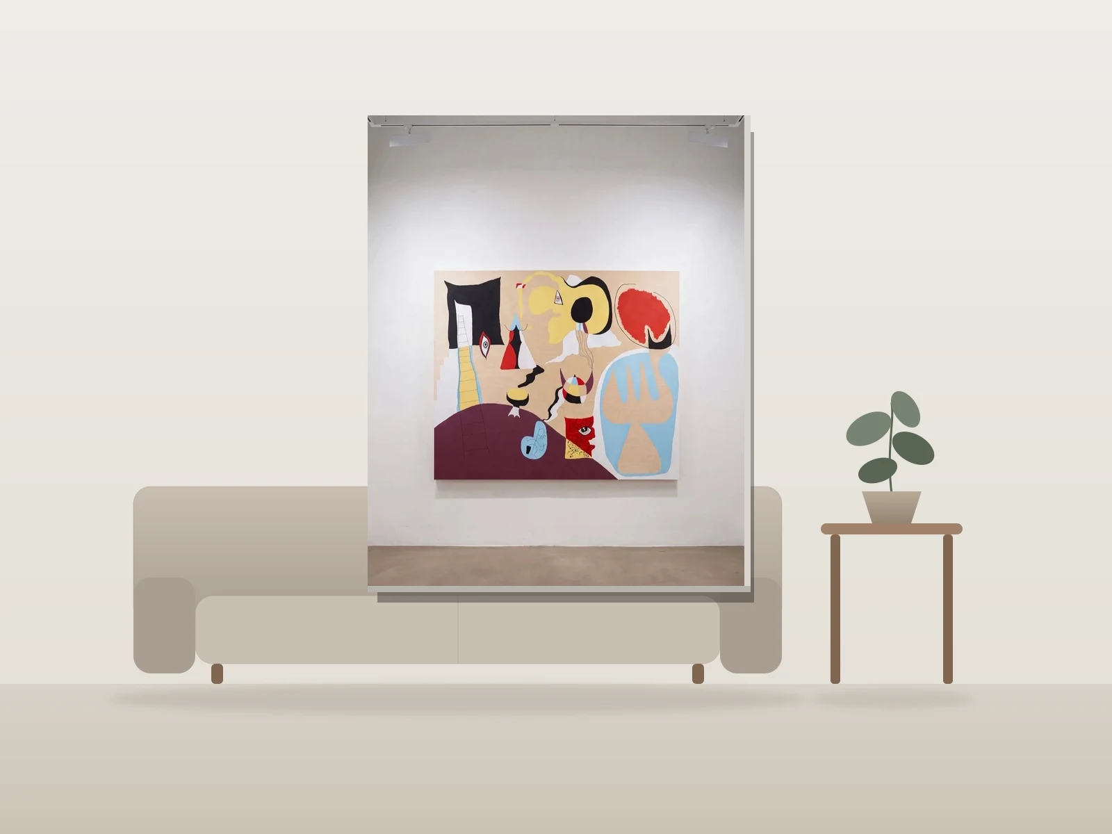 Songe de pirate by Maxime Contré shown to scale in a room