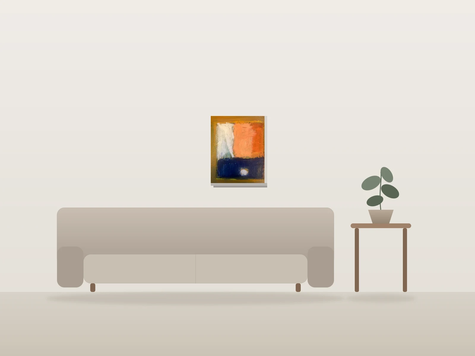 Abstract Window by Lulu Gibler Art shown to scale in a room