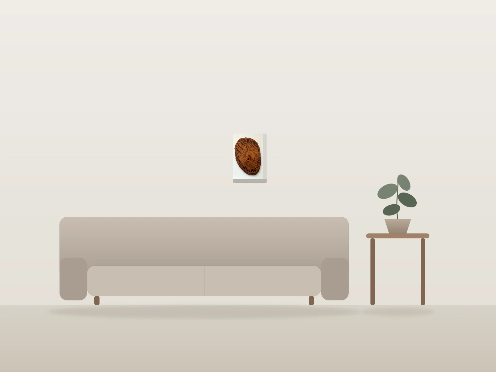 The art of dying by Romu shown to scale in a room