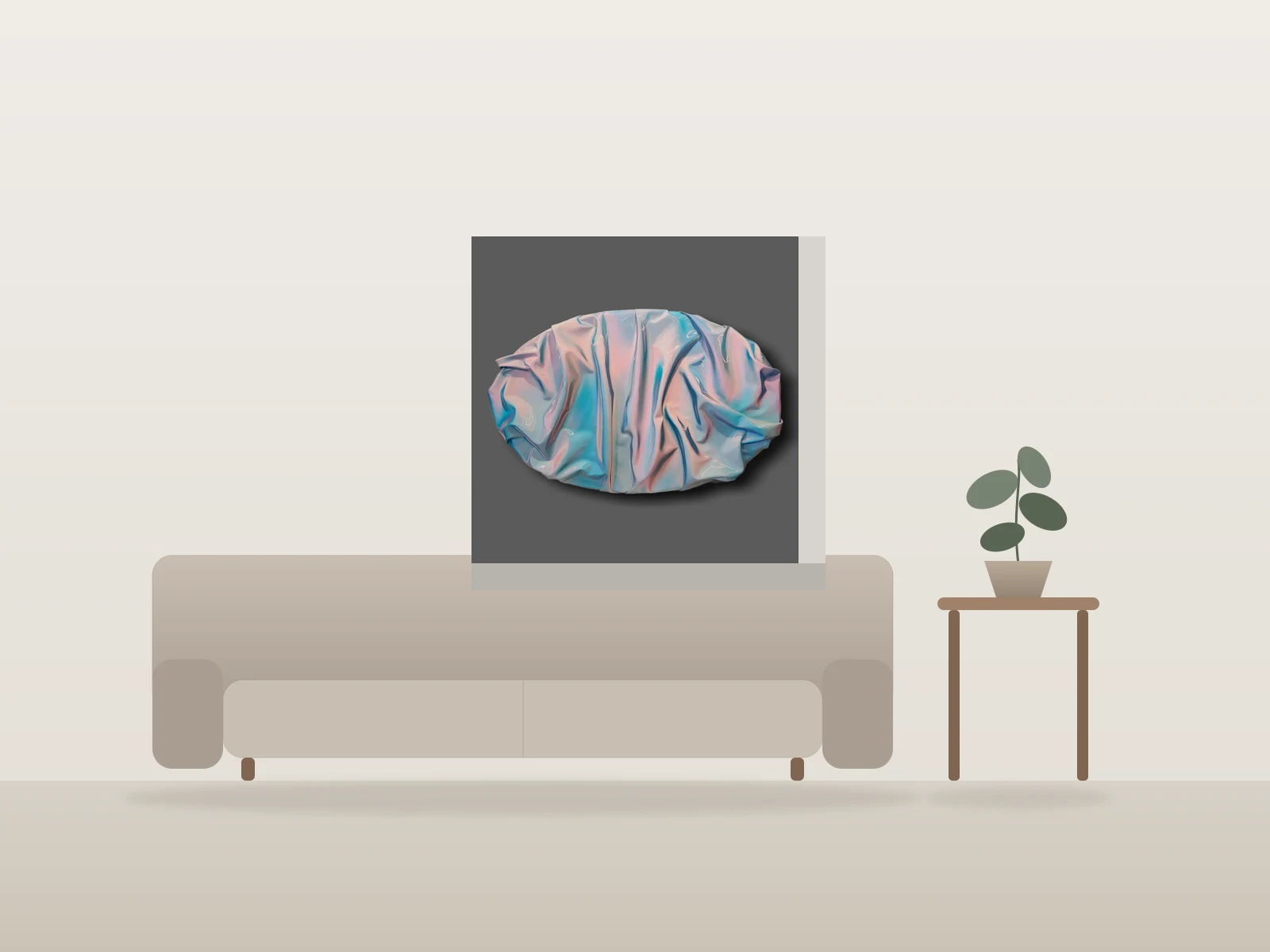 Lueur d'ormeau by Levi Stoffal shown to scale in a room