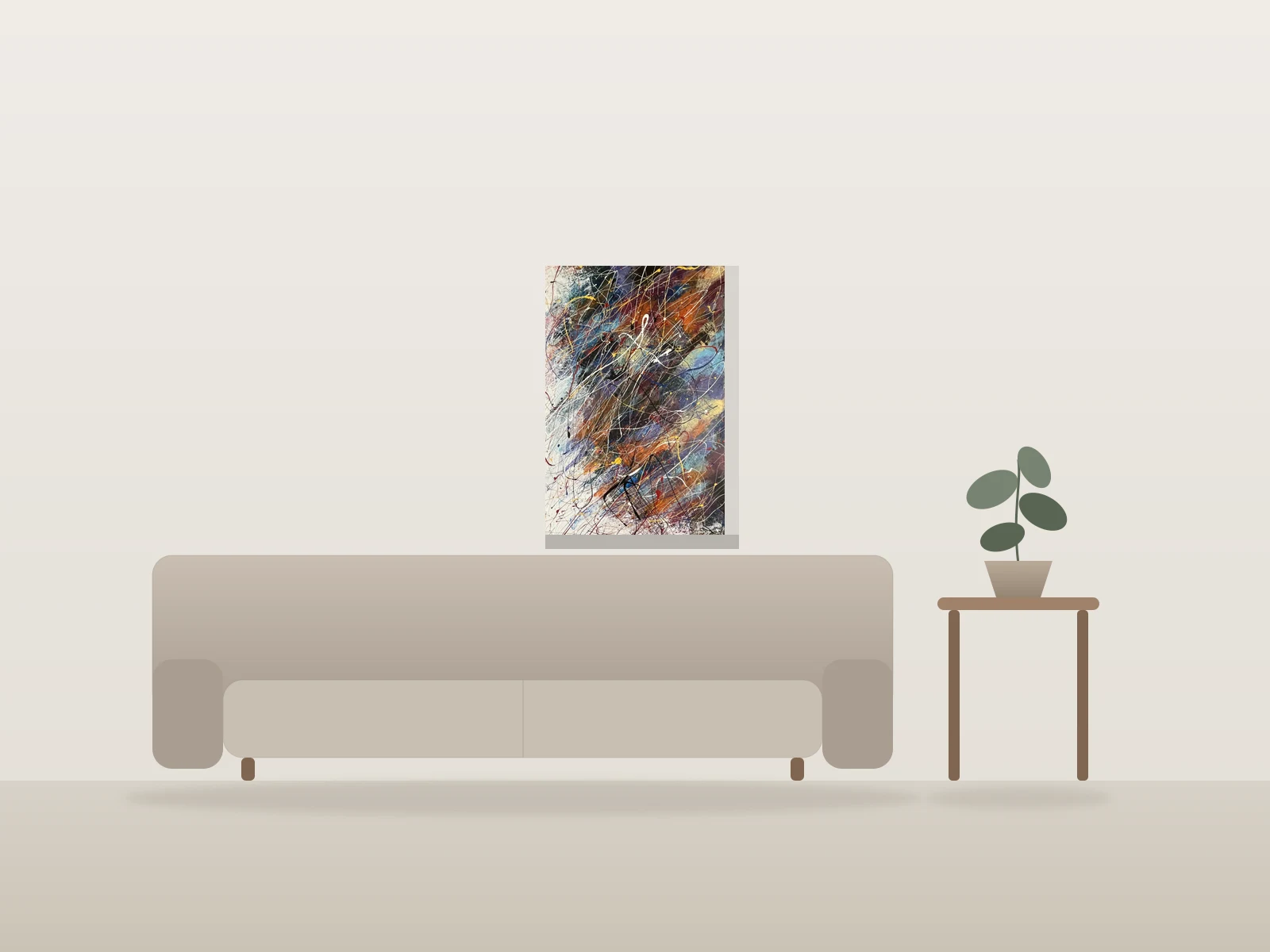 Symphonie hivernale by André Cimon shown to scale in a room
