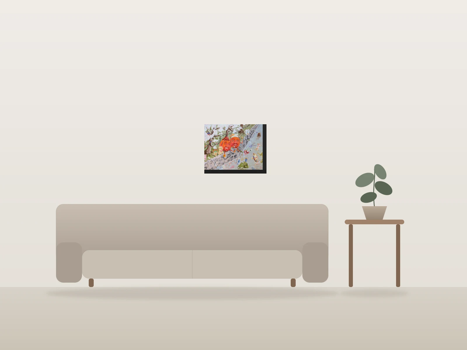 La Pêche by Jérémy Pastel shown to scale in a room