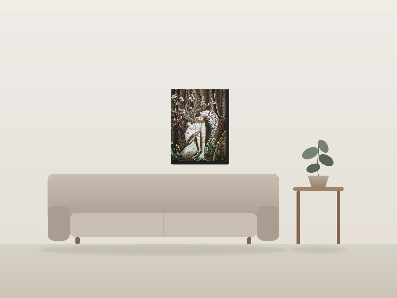 L'Effet Papillon by Jérémy Pastel shown to scale in a room