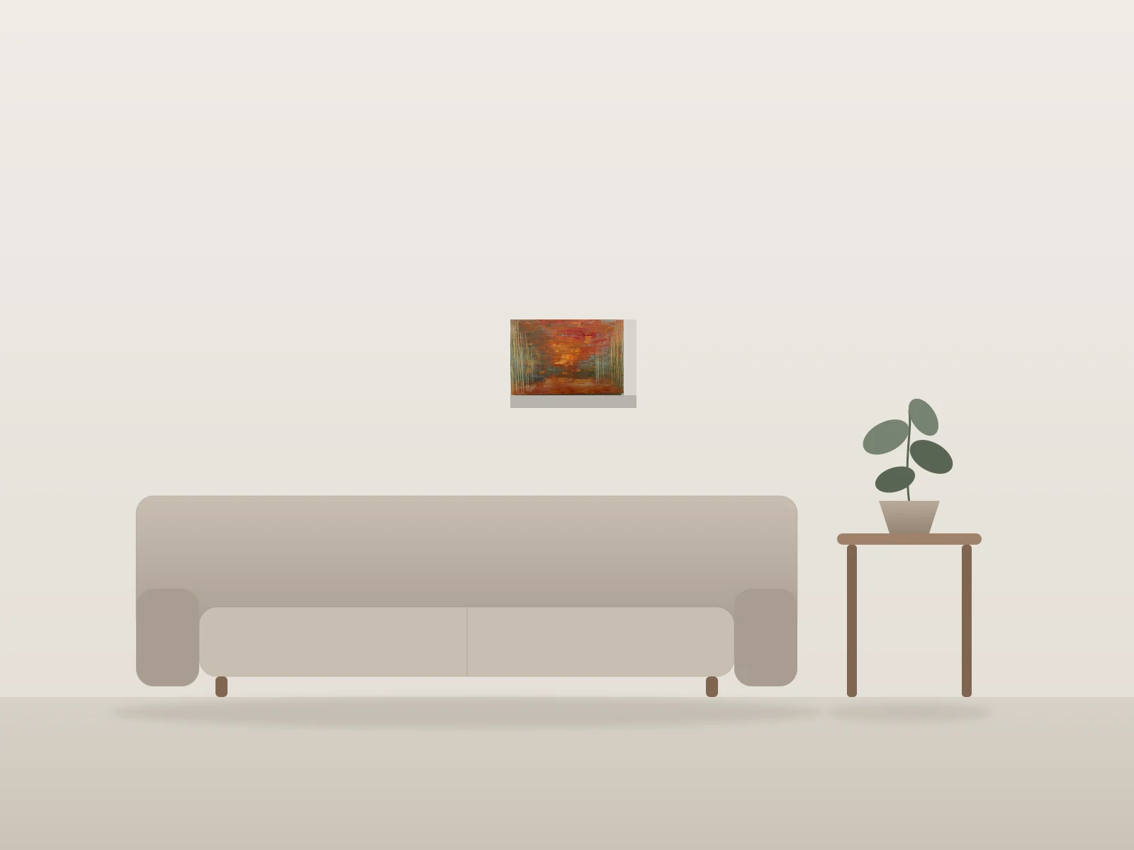 Vivre by André Cimon shown to scale in a room