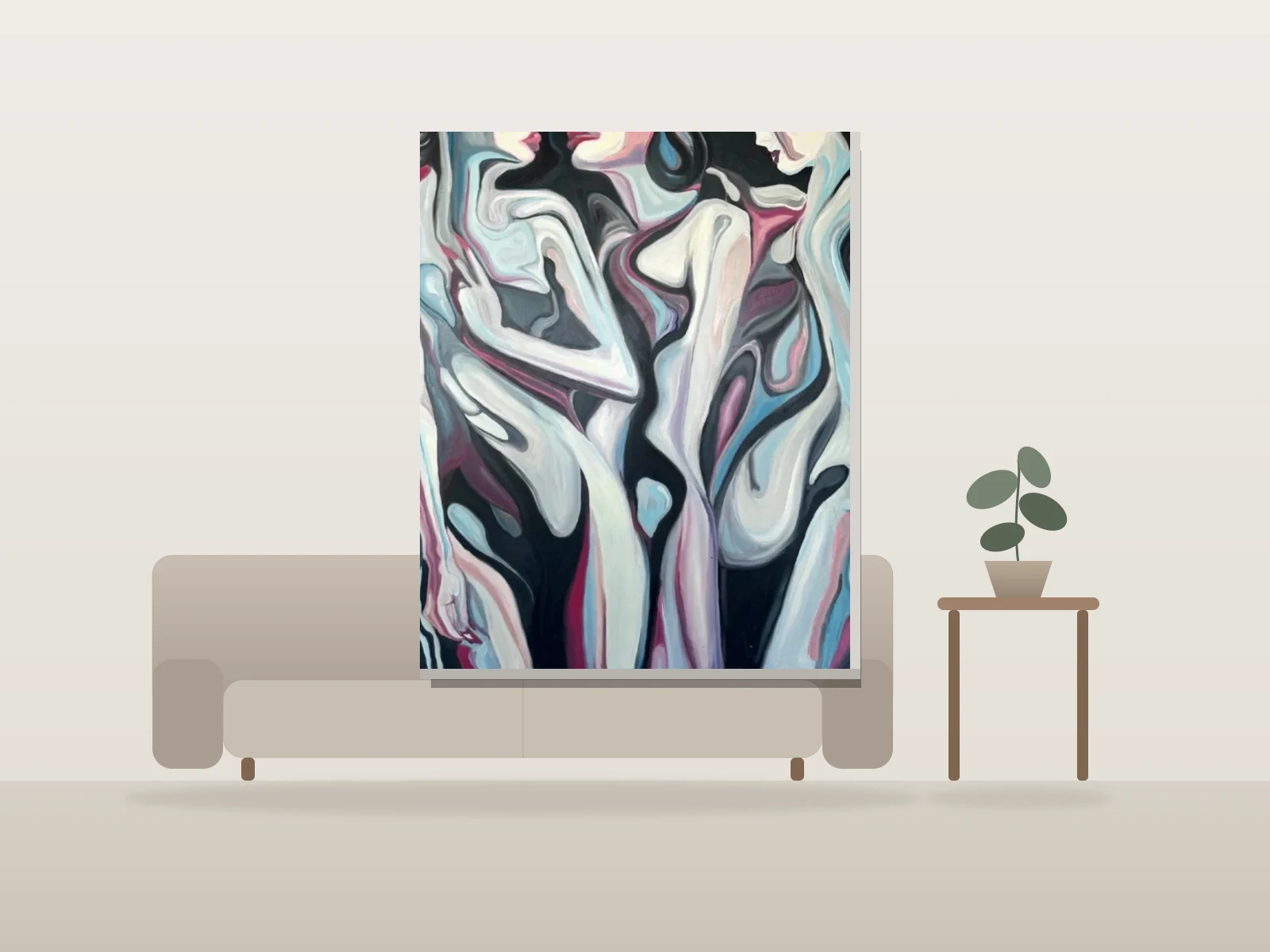 Les femmes de la nuit by maxsharpismute shown to scale in a room