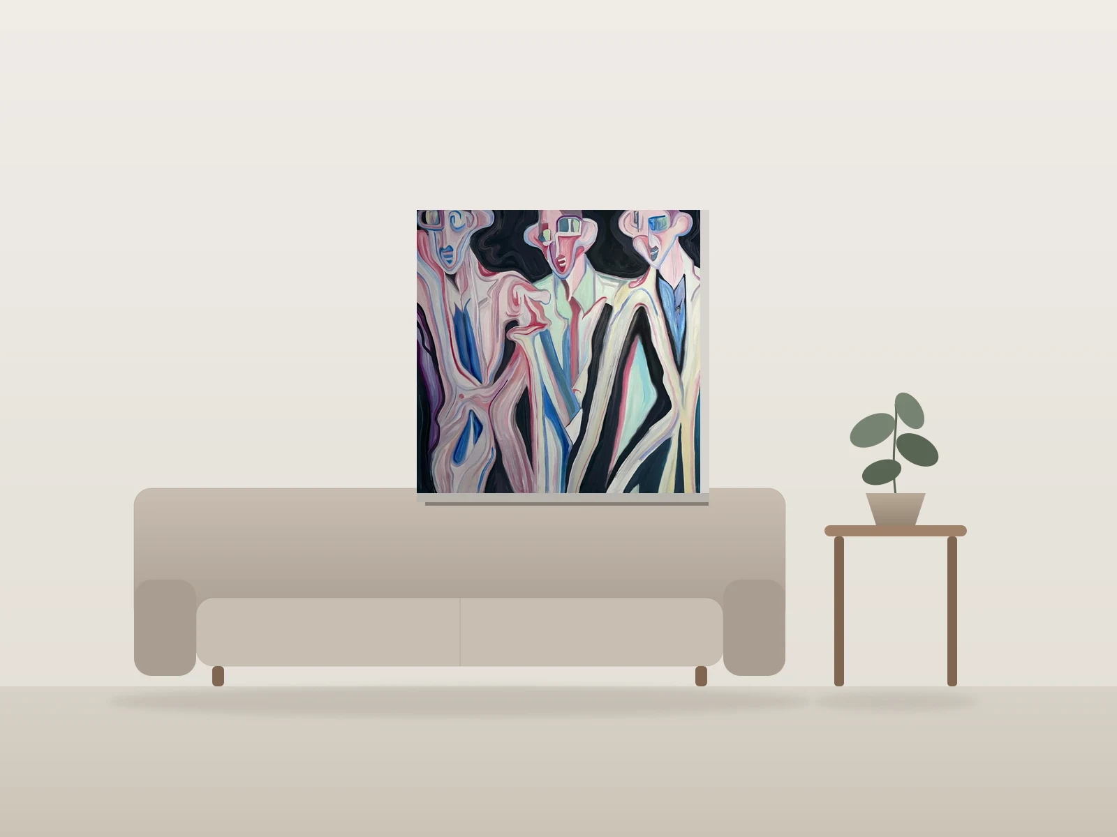 Les Hyper Mega Bummer Boys by maxsharpismute shown to scale in a room