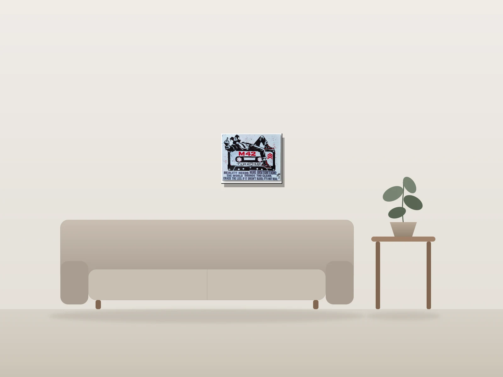 REALITY NEEDS MORE DISTORTION by m42 shown to scale in a room