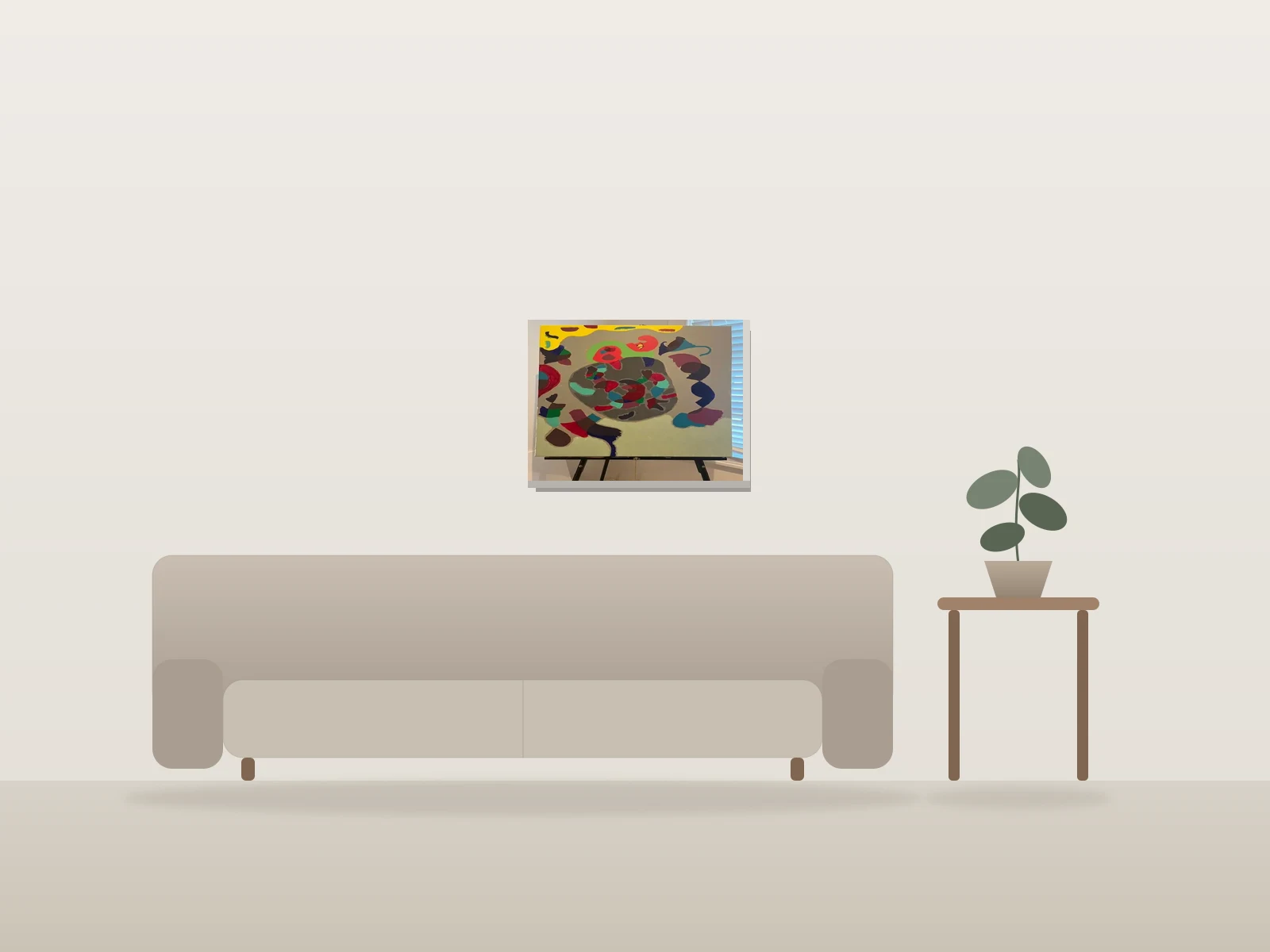 Transcend by Jene' Hoye shown to scale in a room
