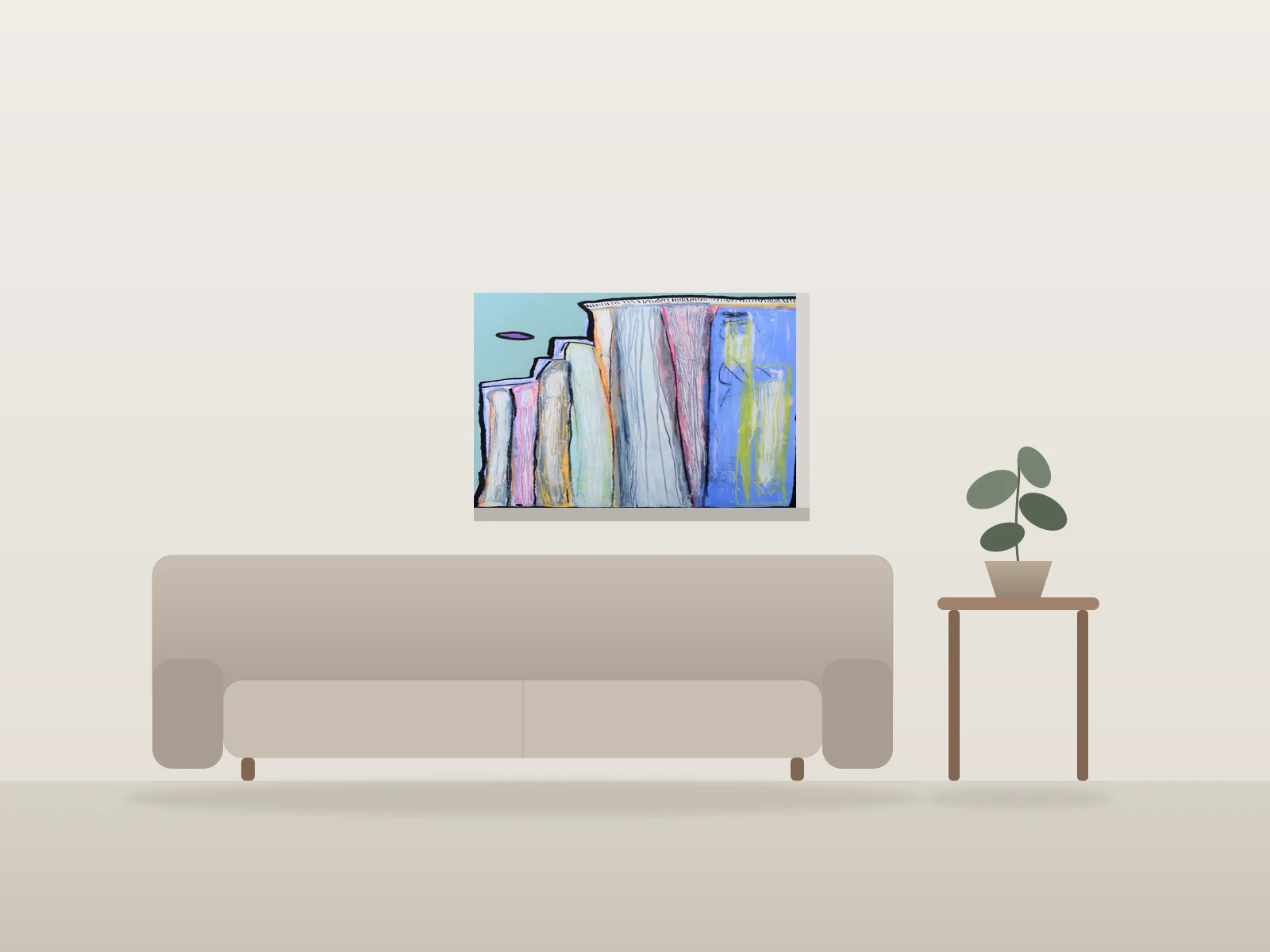 UFO 1 by Anya Schuler shown to scale in a room