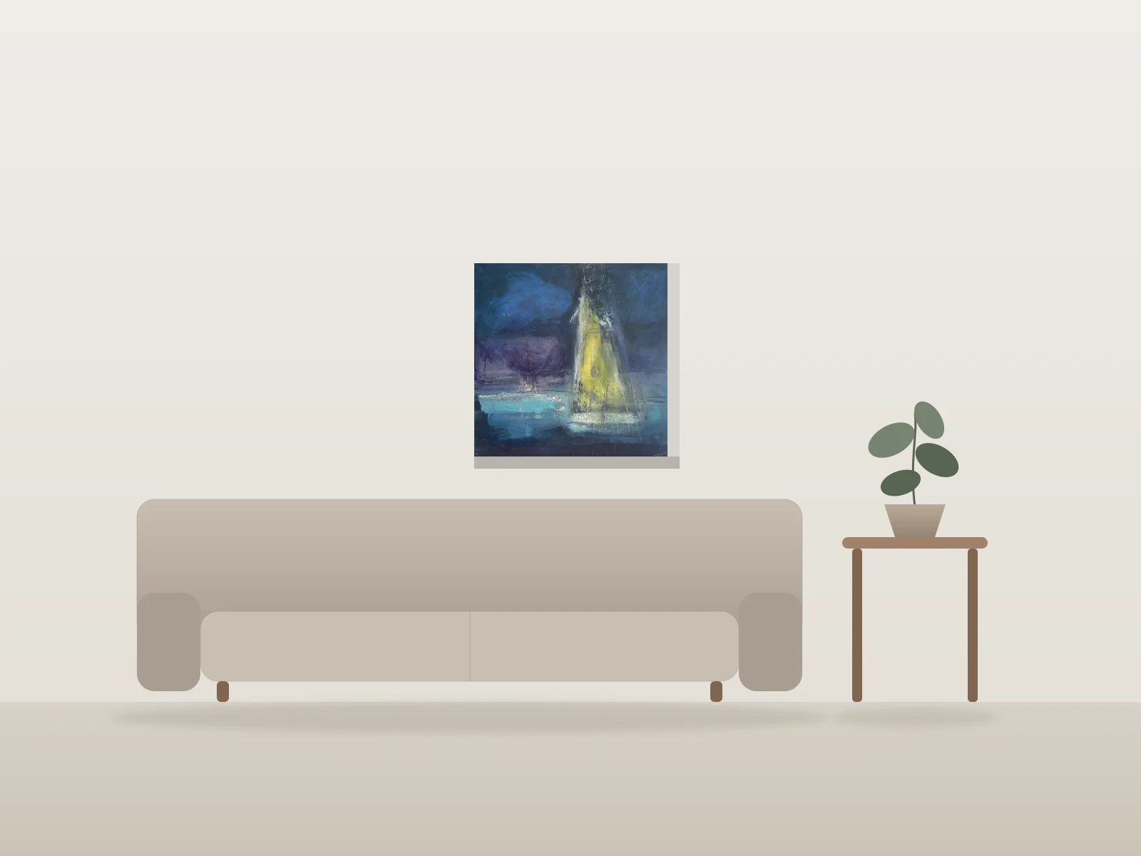 UFO 3 by Anya Schuler shown to scale in a room