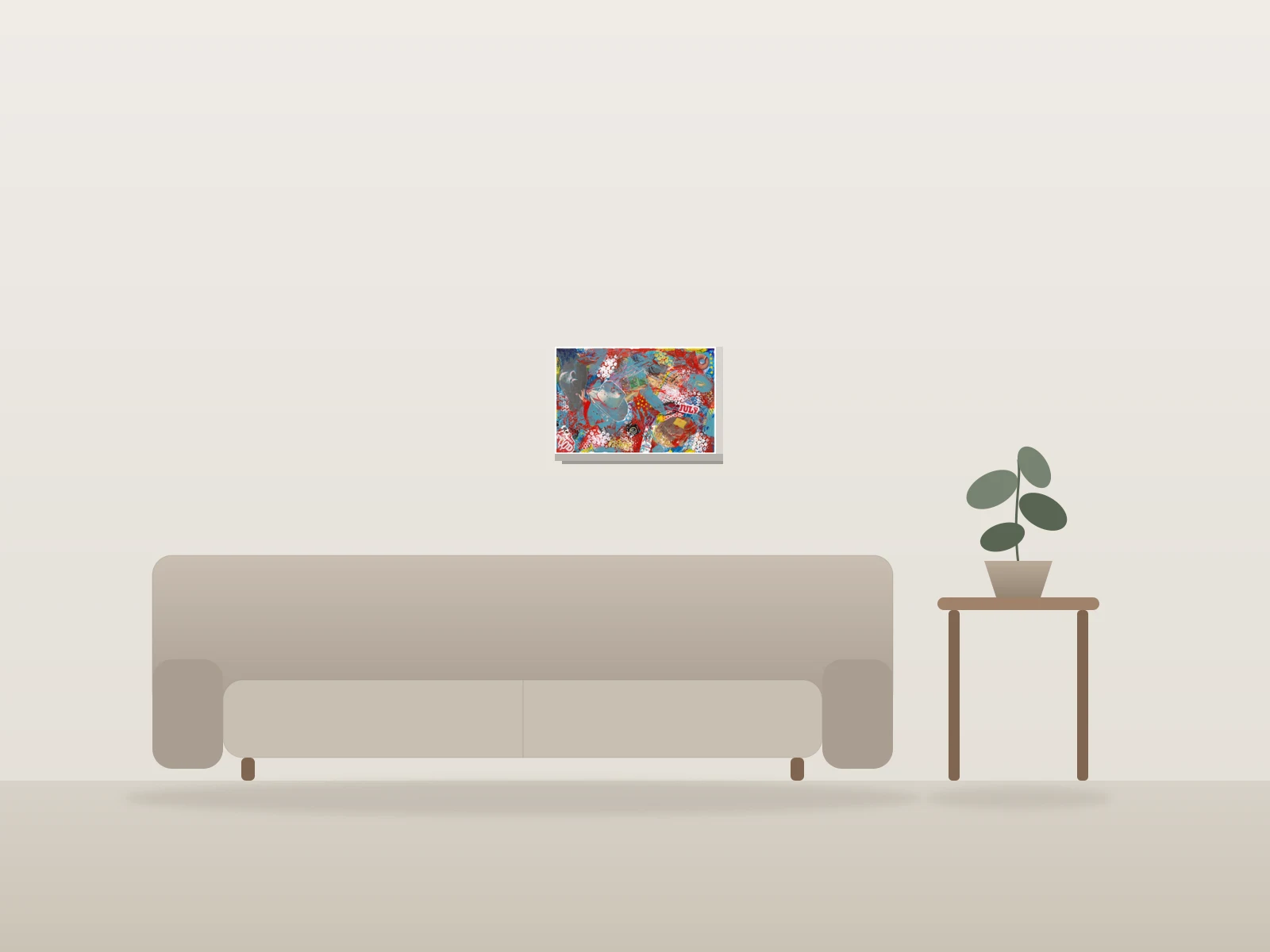 Friture by Dana Corkey shown to scale in a room