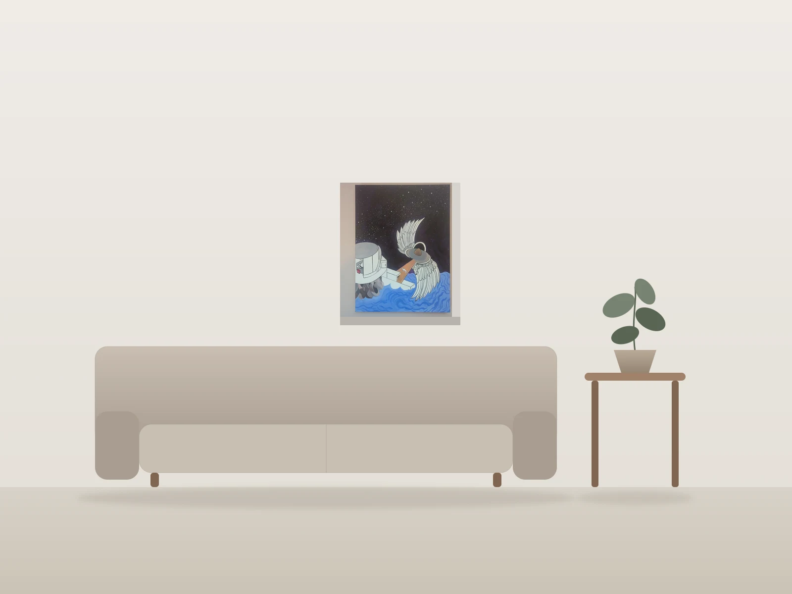 Taken by the light by Sauceboss shown to scale in a room