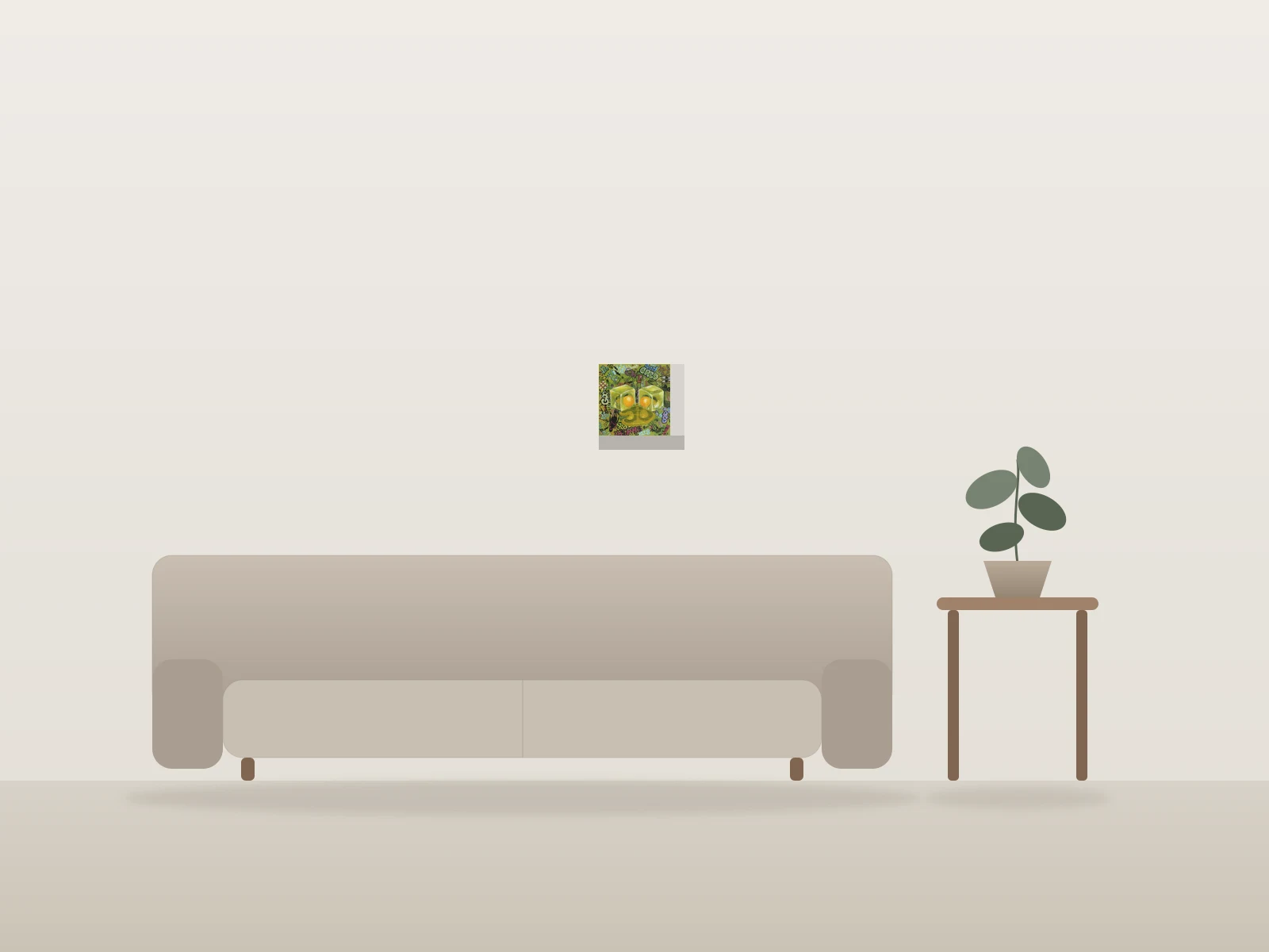 A Rotten Egg by End of Daze shown to scale in a room