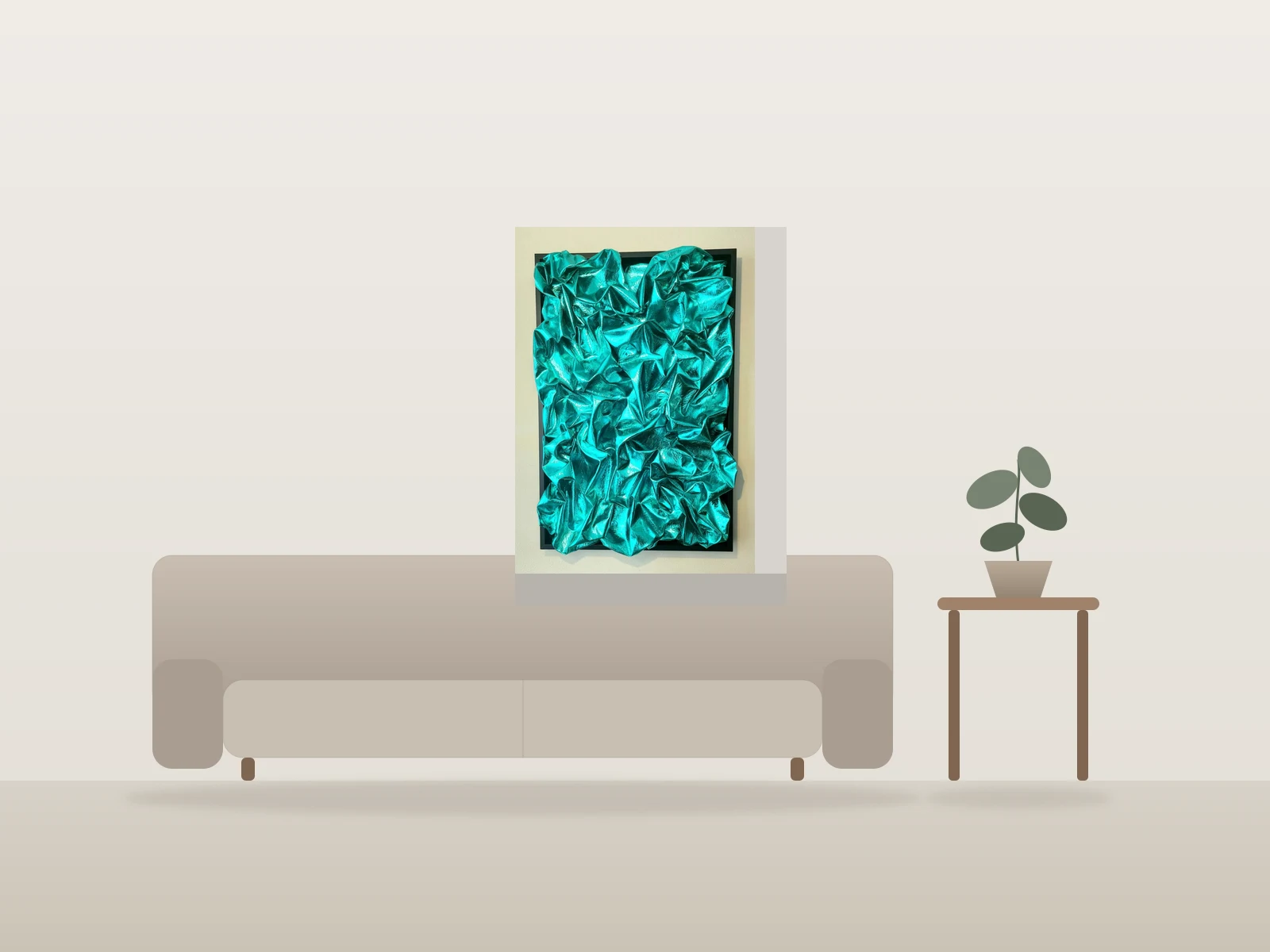 Cryoform by Levi Stoffal shown to scale in a room