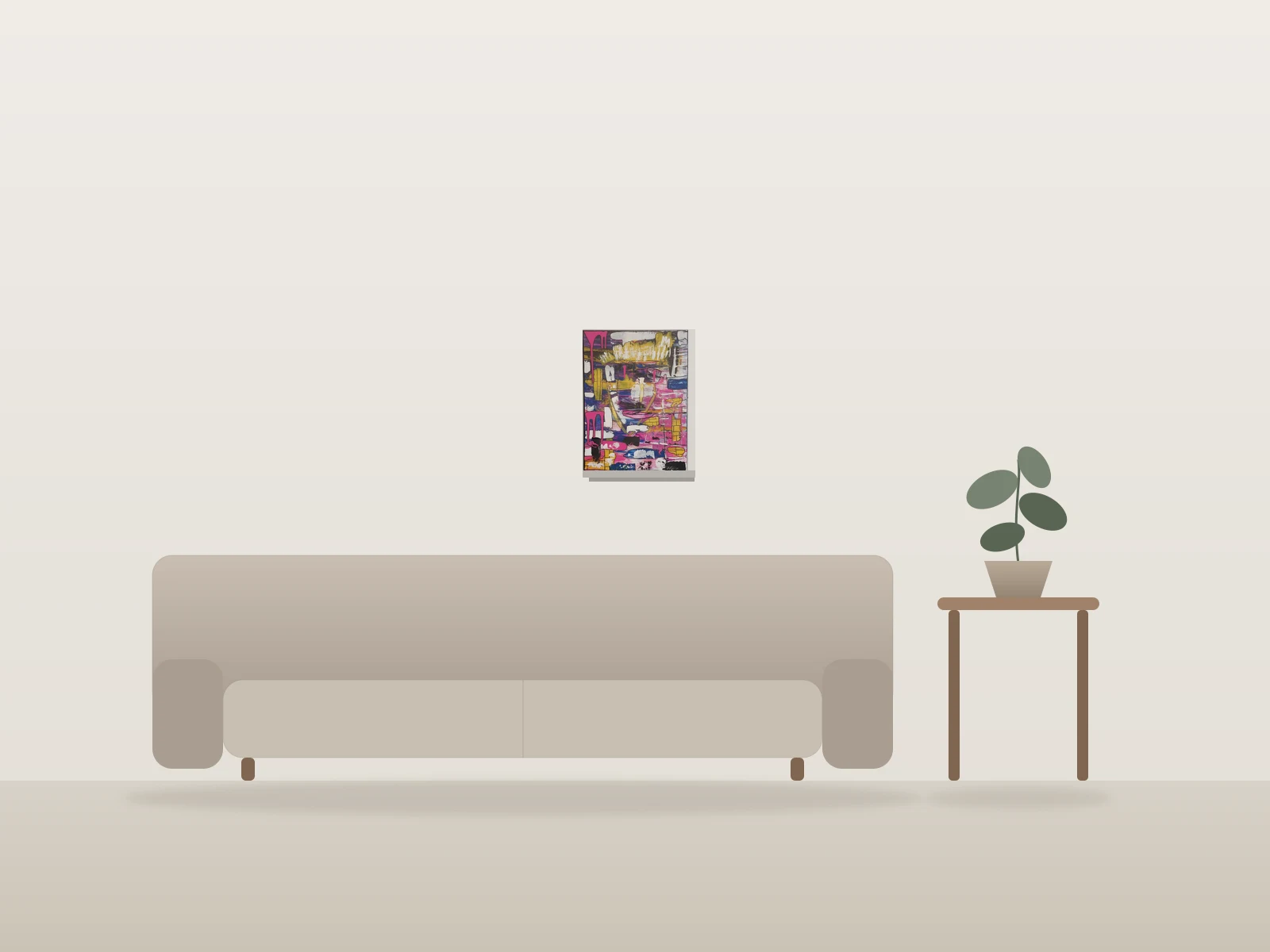 Apparition by marie shown to scale in a room