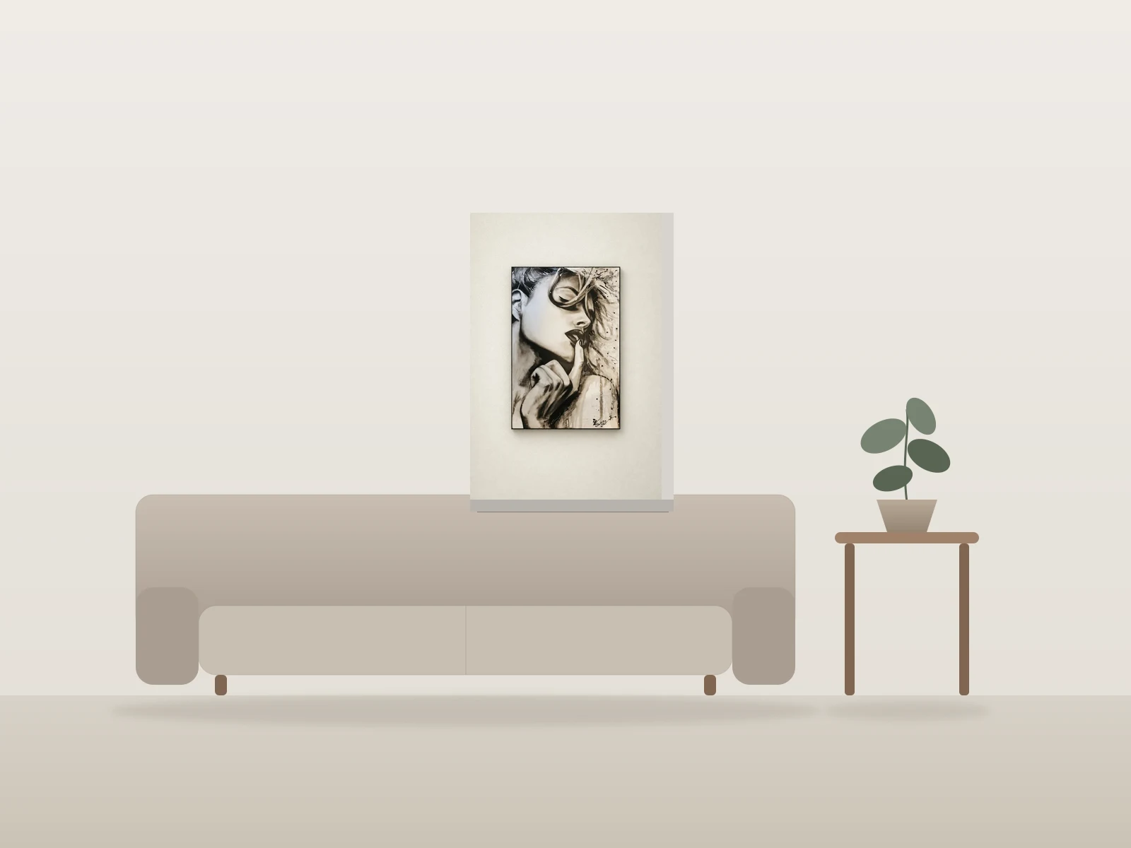 Dulce de Leche by VICKY GAGNÉ-VAILLANCOURT shown to scale in a room