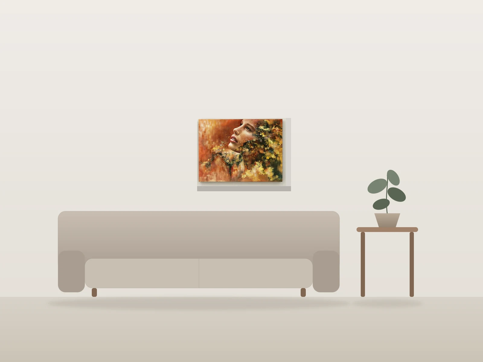 Éveil by VICKY GAGNÉ-VAILLANCOURT shown to scale in a room