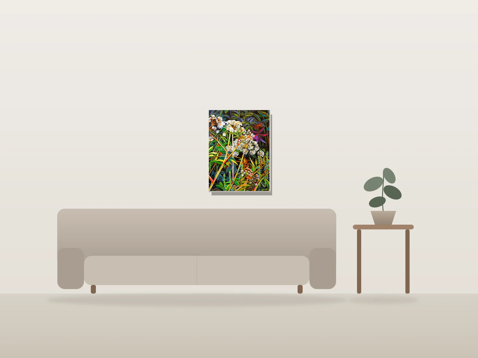 Ciguë aquatique by Carol Sims shown to scale in a room