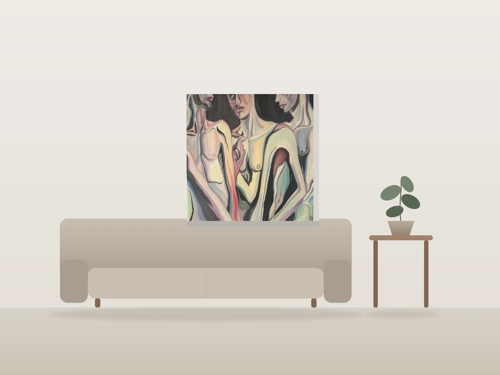 Lip Smear Green Dream by maxsharpismute shown to scale in a room