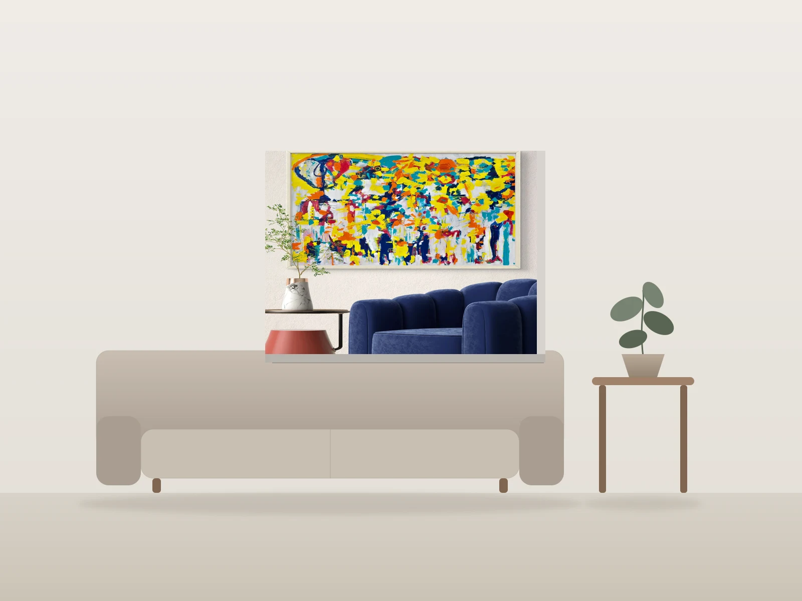 Sometimes You Are The Light by Tammy Roggie shown to scale in a room