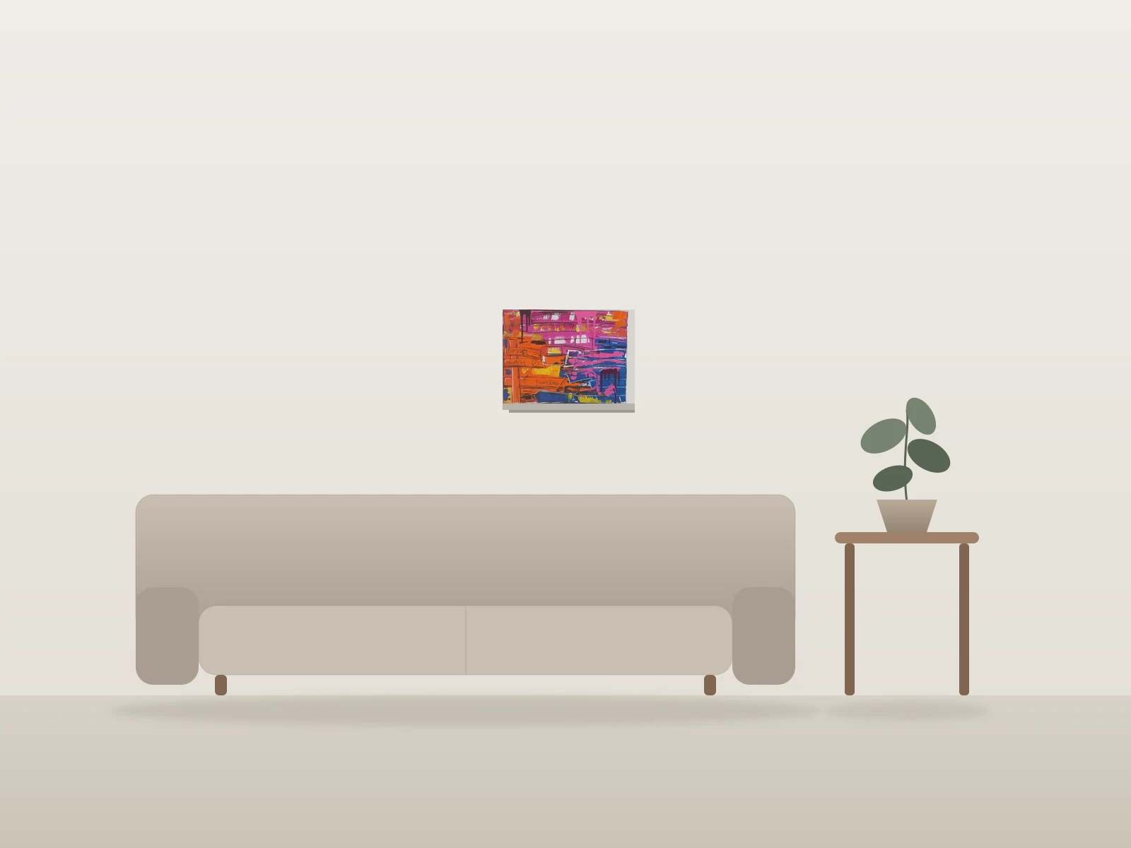 Direction by marie shown to scale in a room