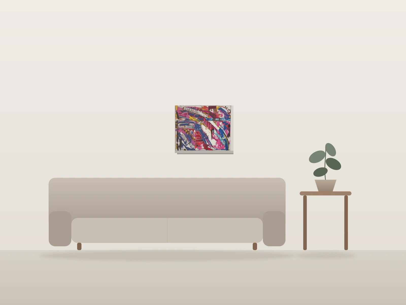 Trajectoire by marie shown to scale in a room