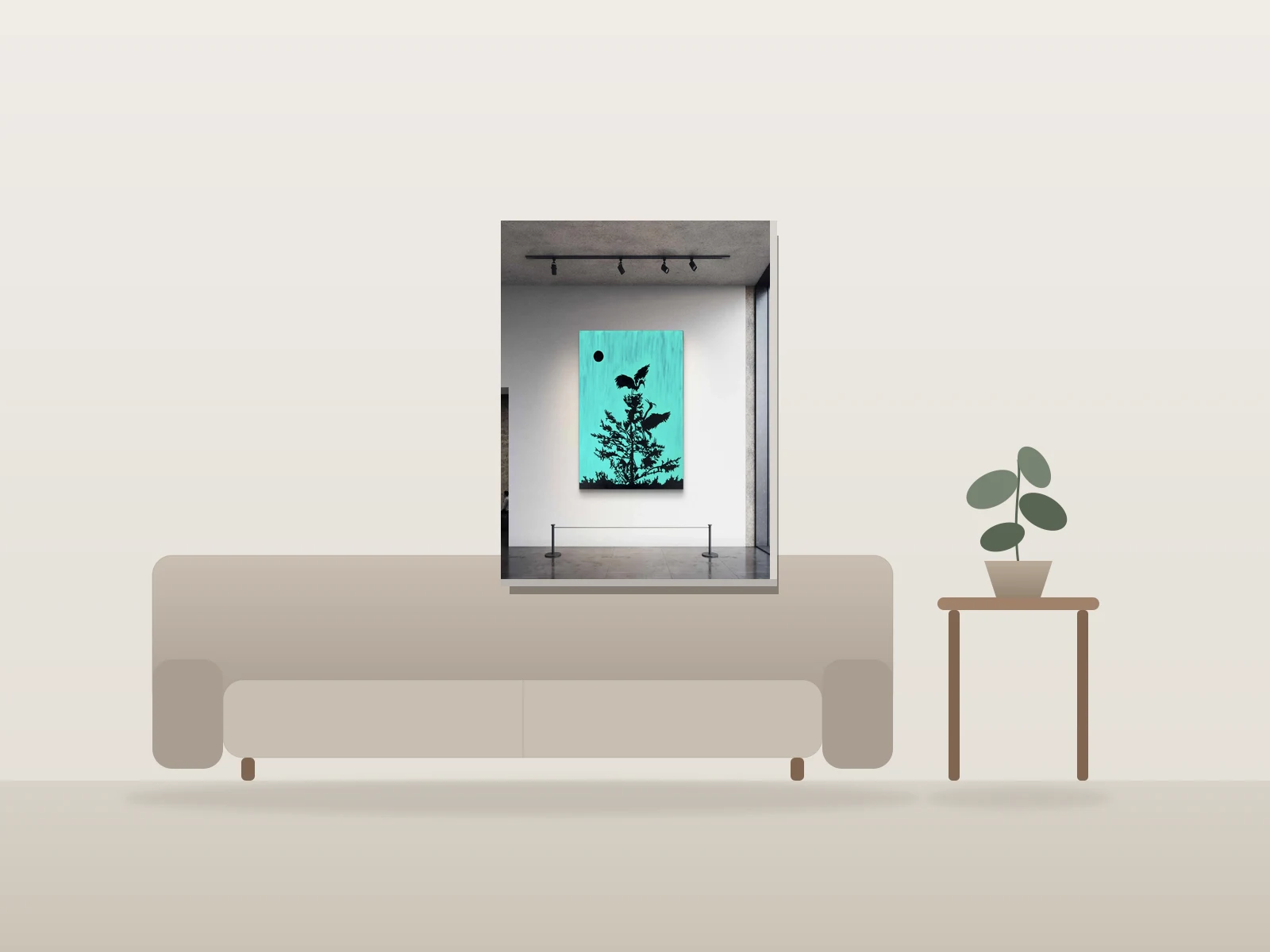 Forêt des Fantômes by K@ shown to scale in a room