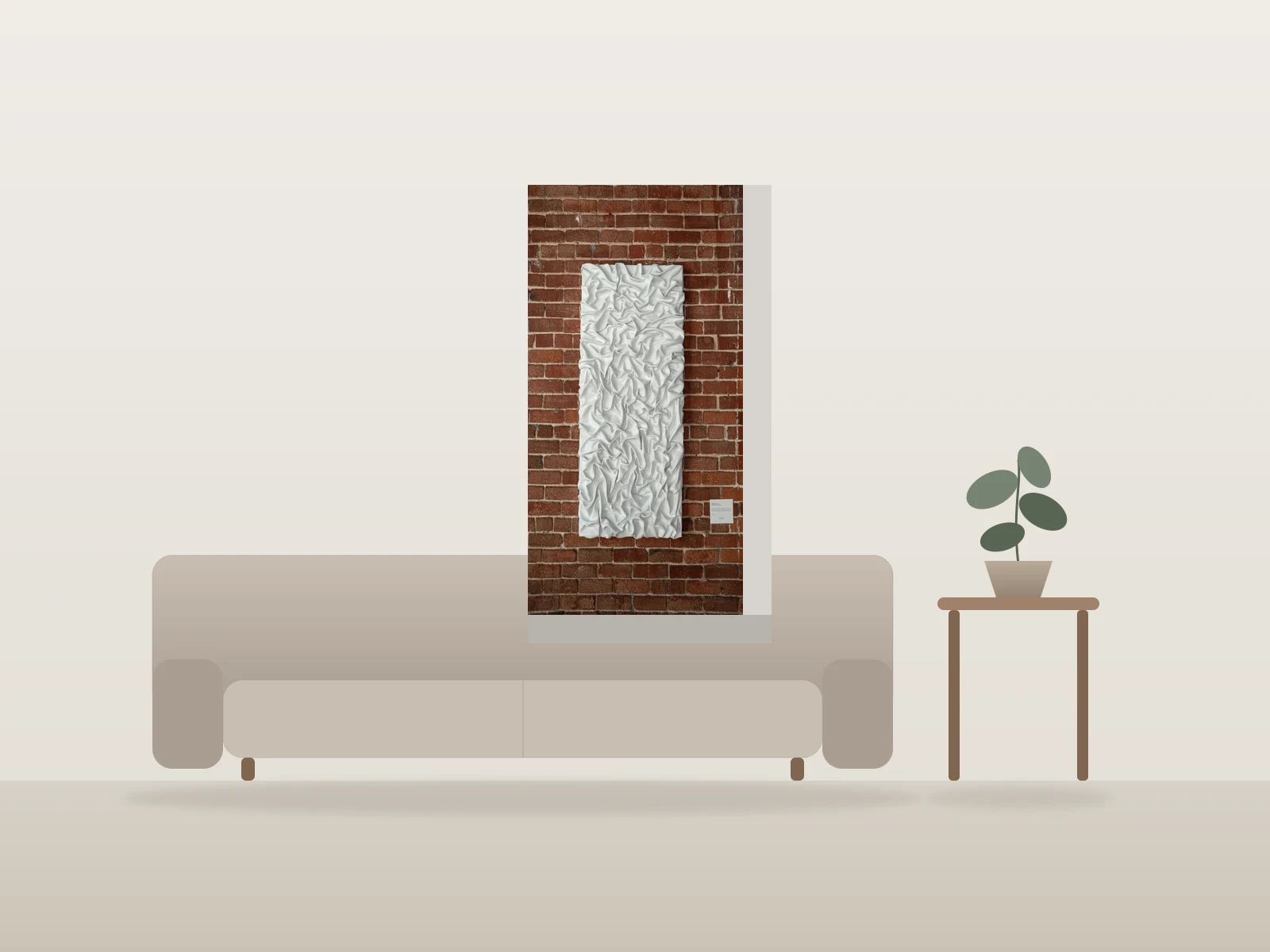 STRATA 013 by Azulejo Studio shown to scale in a room