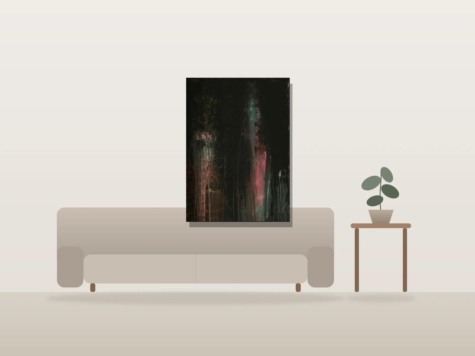 La longue nuit by Glass ZHANG shown to scale in a room