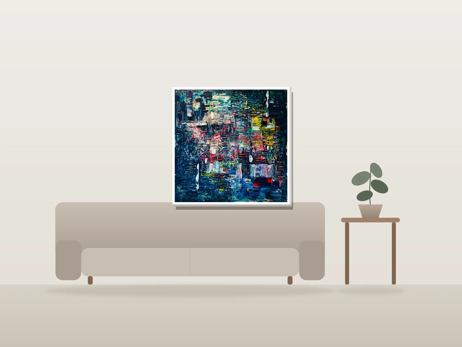 soulcurfew par Antoine Becotte présentée à l'échelle dans une pièce