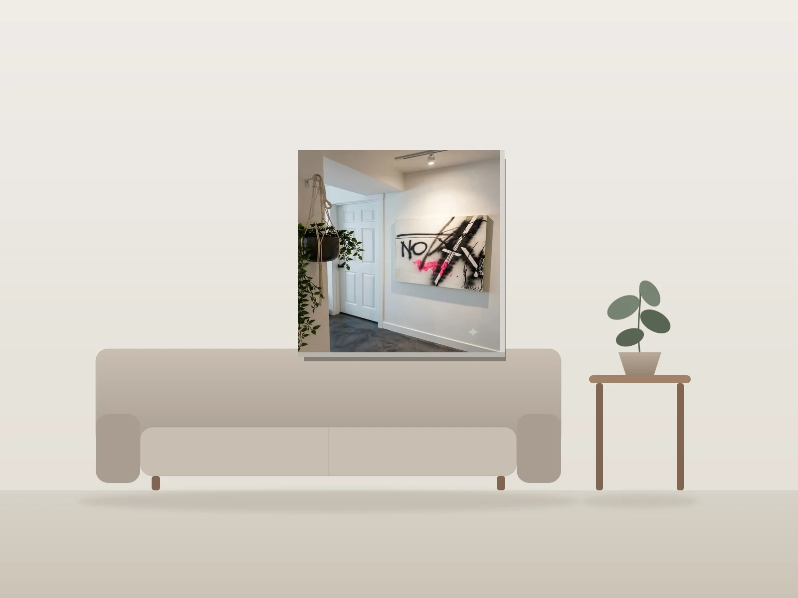 NO. #3 by VMALO shown to scale in a room
