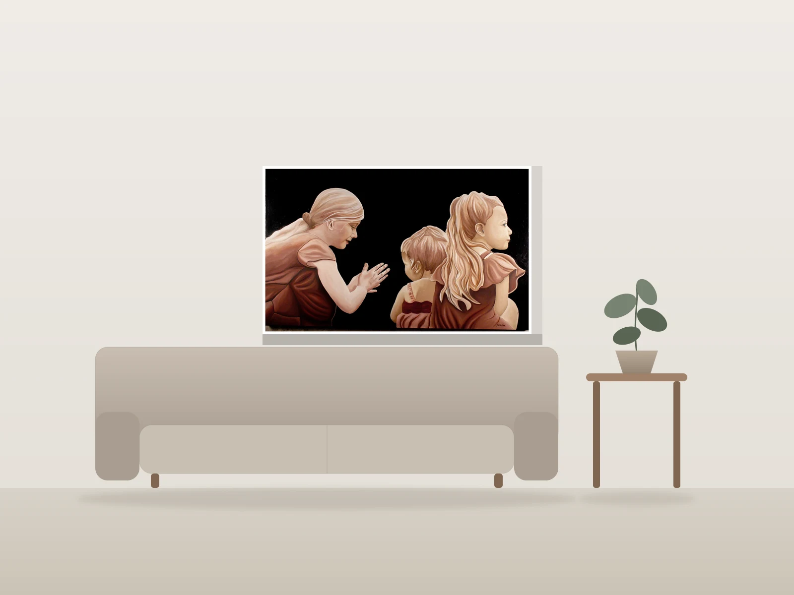 L’APPEL ET L’ATTRAIT par Sonia Line présentée à l'échelle dans une pièce