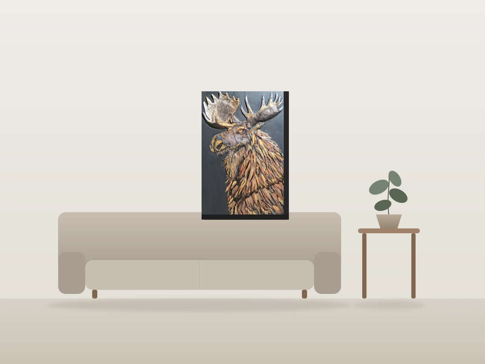 Lumière d'automne par Sylvie Bordeleau Artiste Peintre présentée à l'échelle dans une pièce