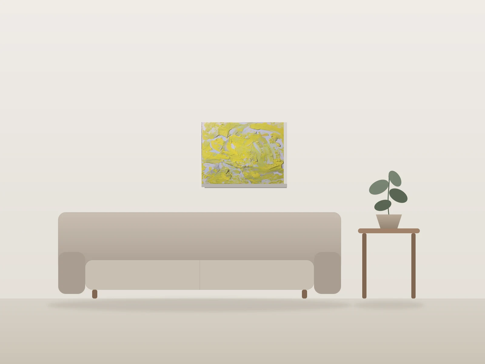 La mémoire persiste by vy shown to scale in a room
