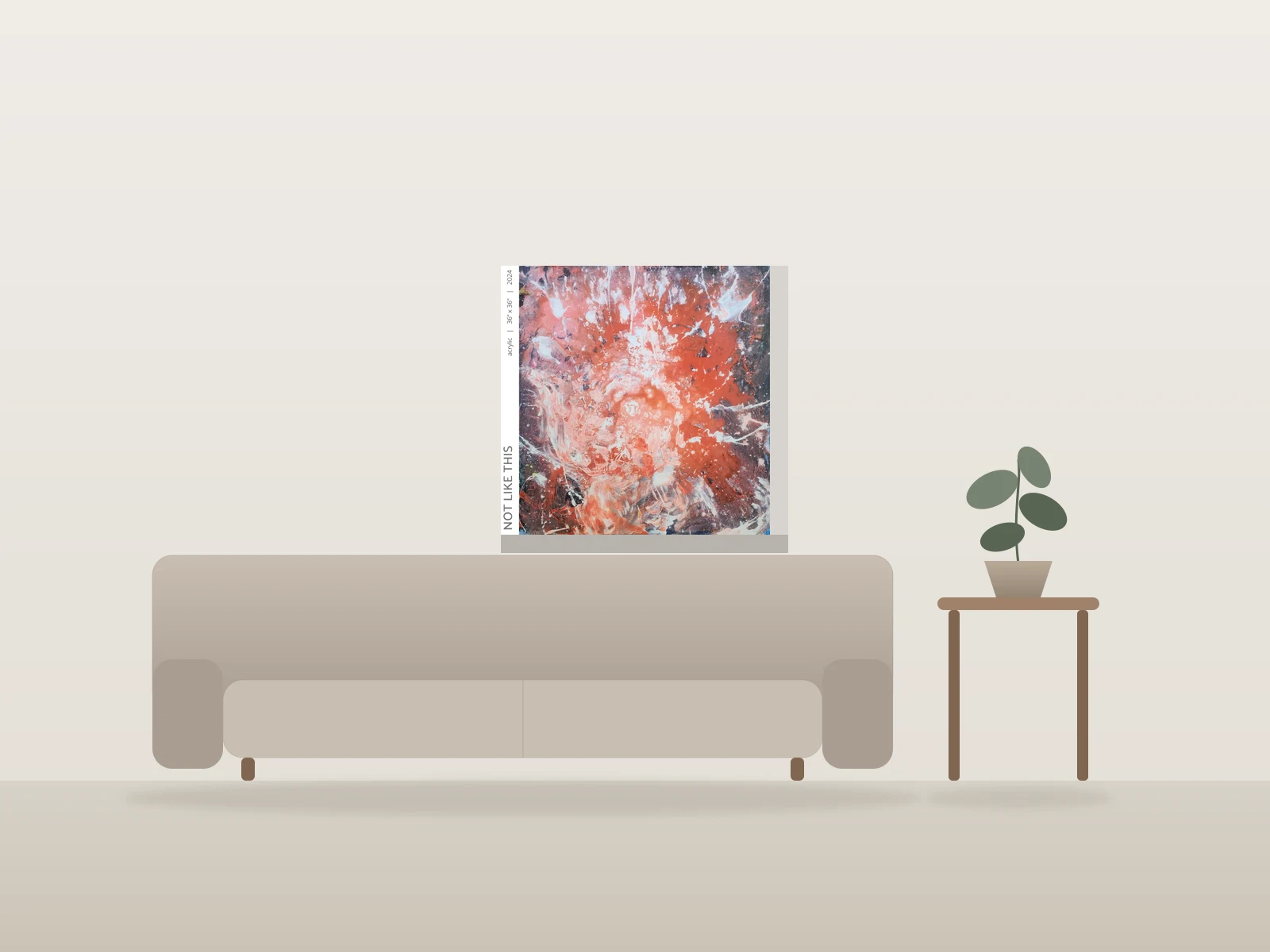 Explosion Rouge by vy shown to scale in a room