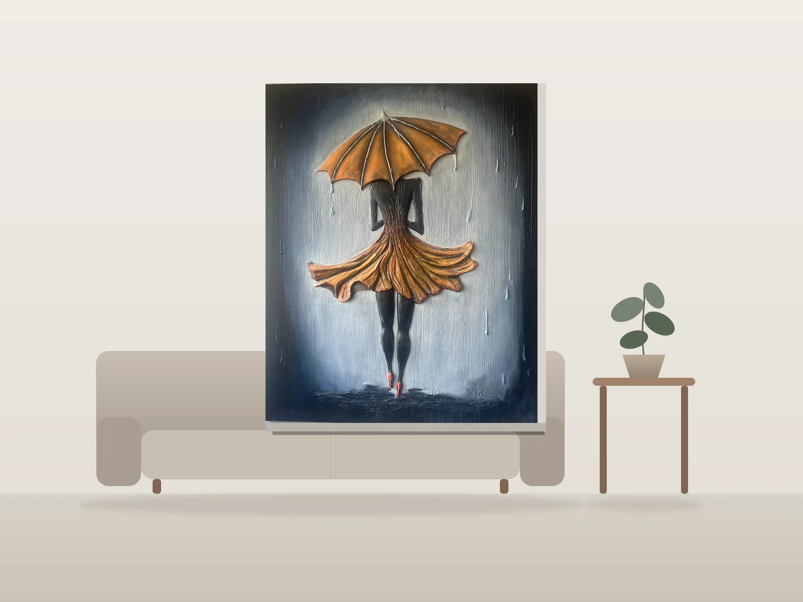 Pluie : Juliette by Jaret Pollard shown to scale in a room
