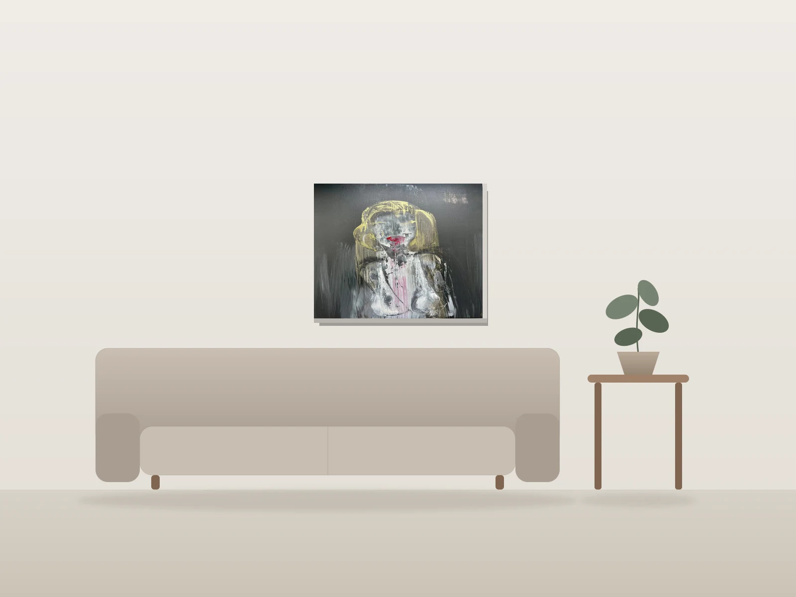 Elle n'est qu'un souvenir by Yucel shown to scale in a room