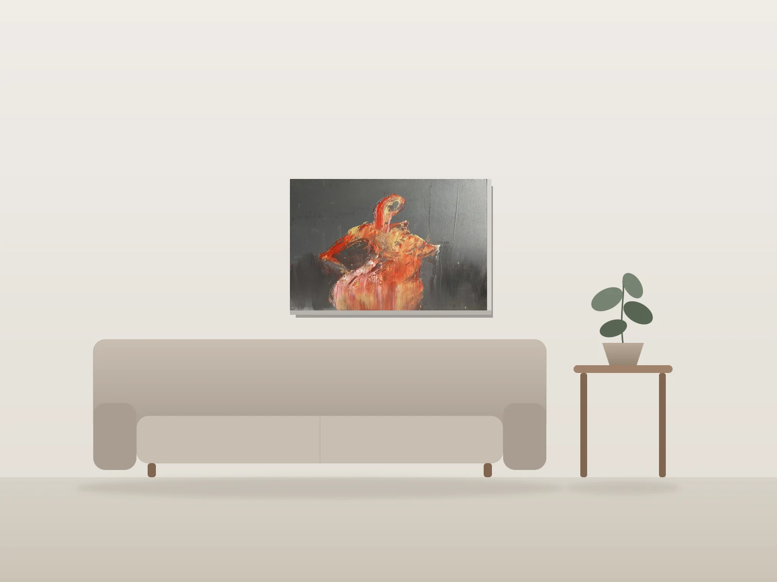 Deuil by Yucel shown to scale in a room