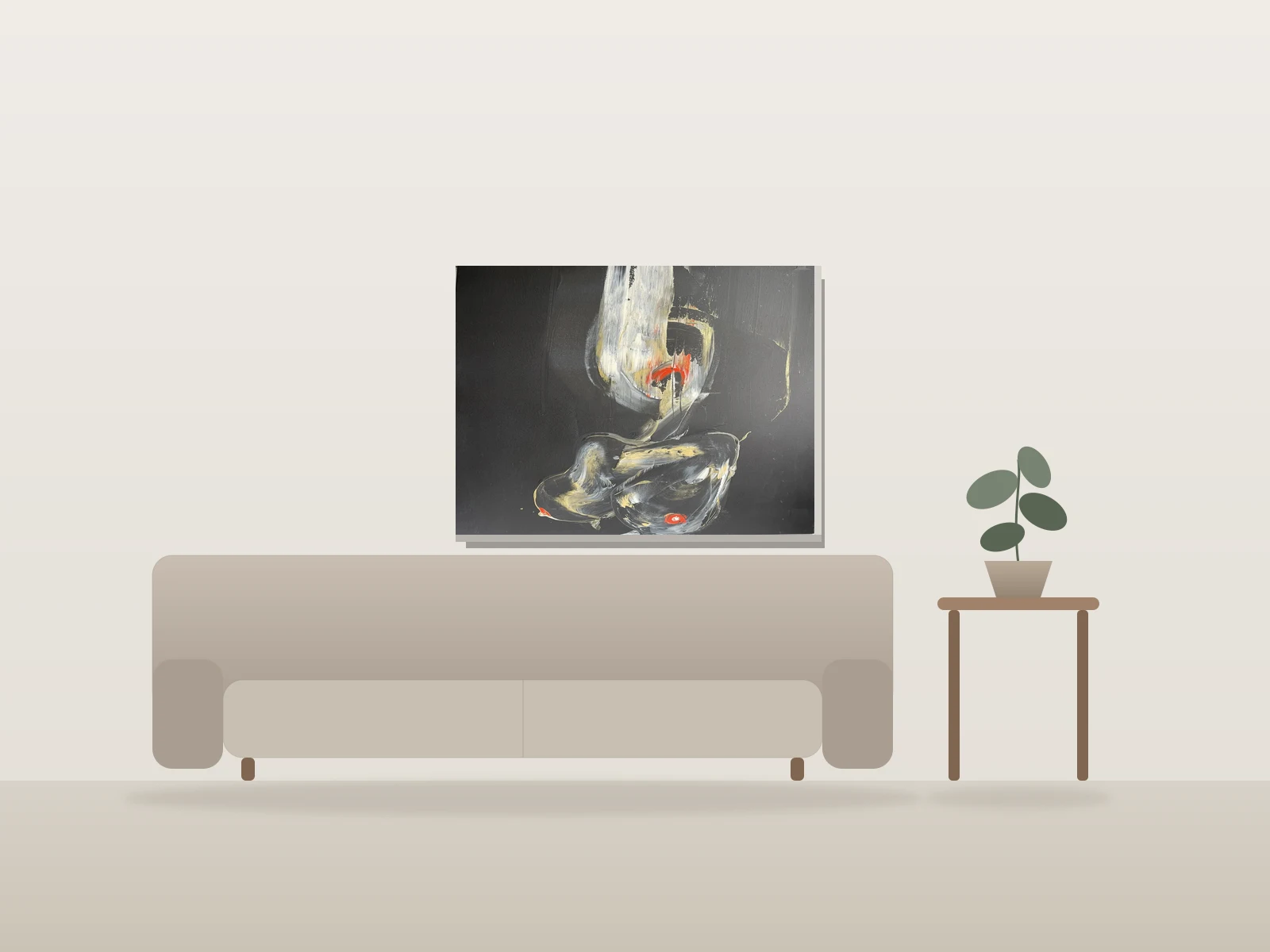 Tragédie Sublime 1 by Yucel shown to scale in a room