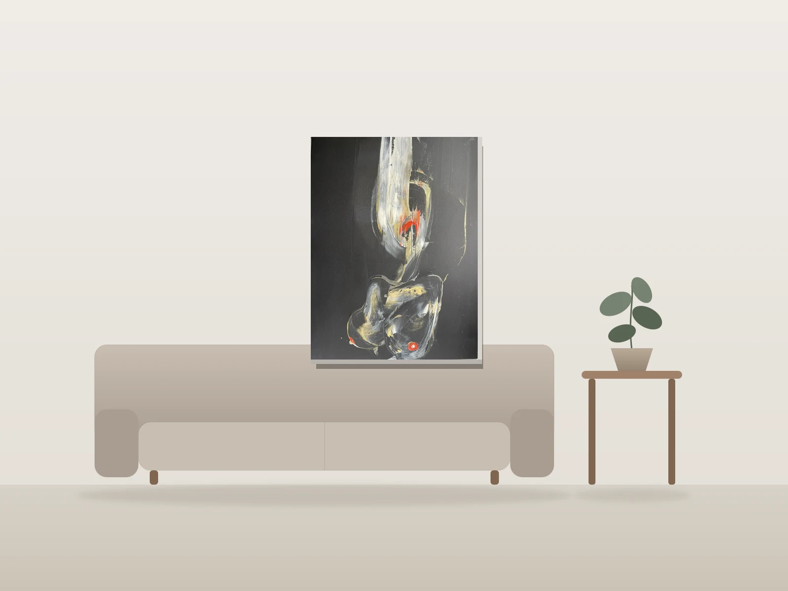 Tragédie Magnifique 1 by Yucel shown to scale in a room