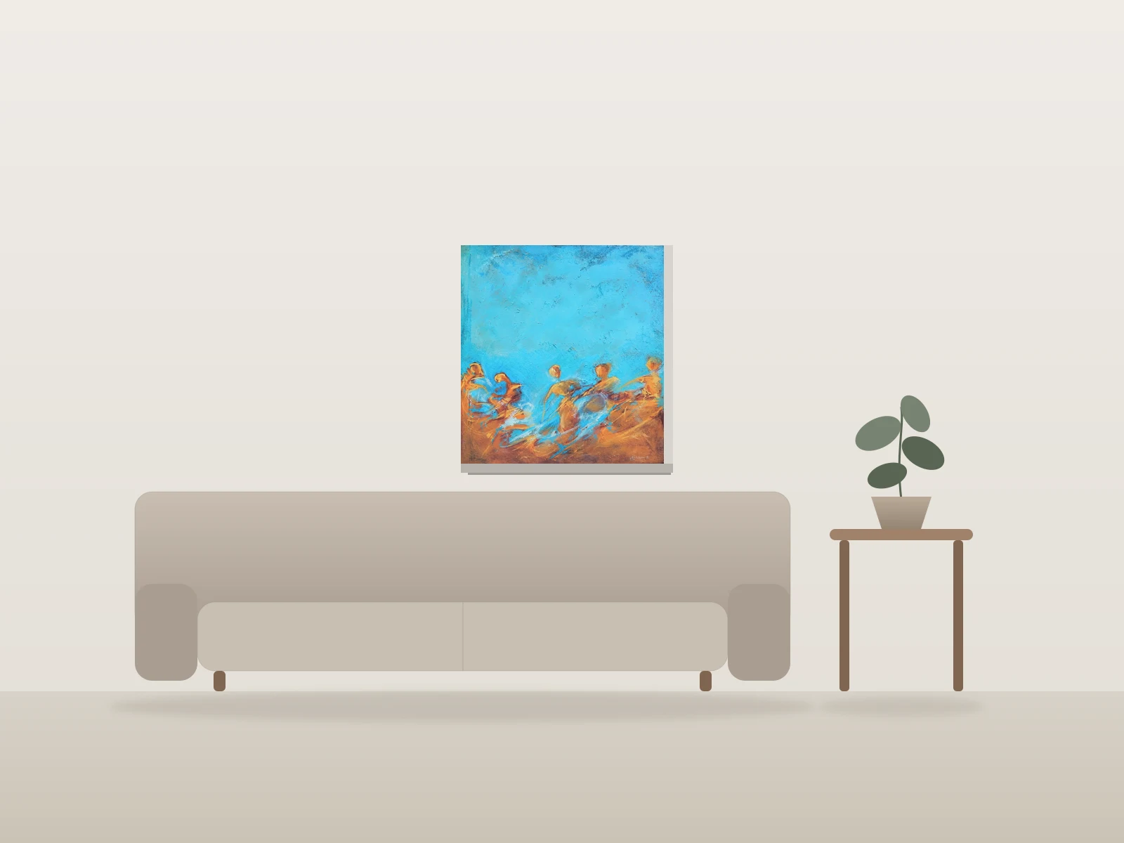 À la mer by Wiam shown to scale in a room