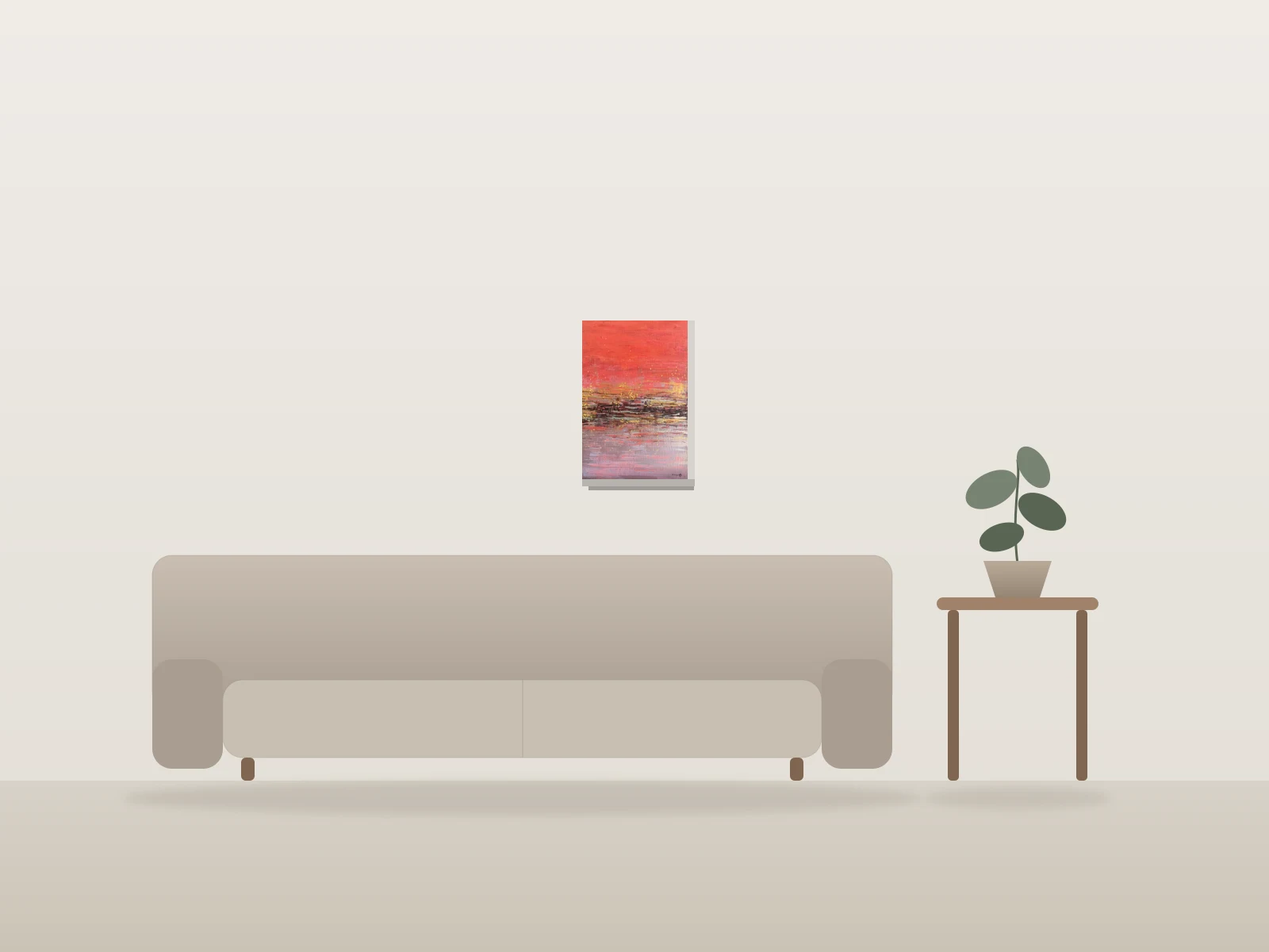Variation chromatique by Wiam shown to scale in a room