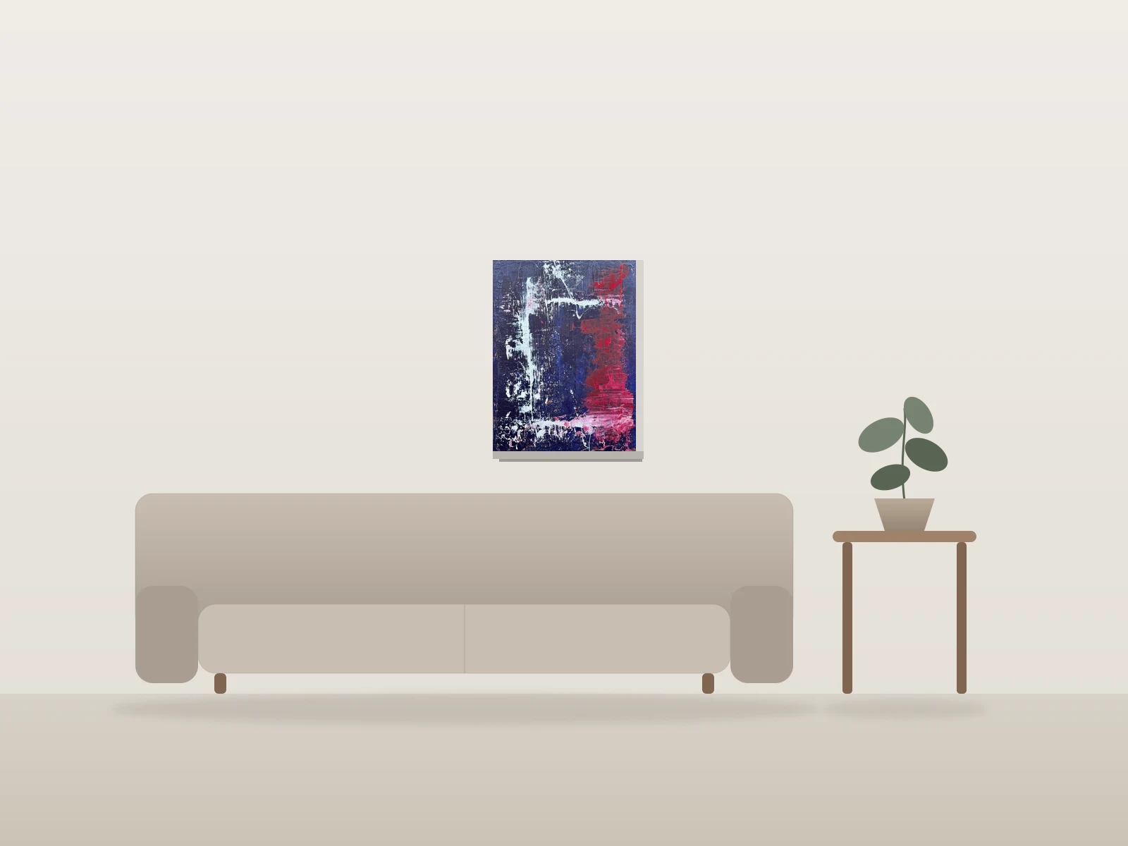Lumière Déterrée by Serhiy Kapusta shown to scale in a room