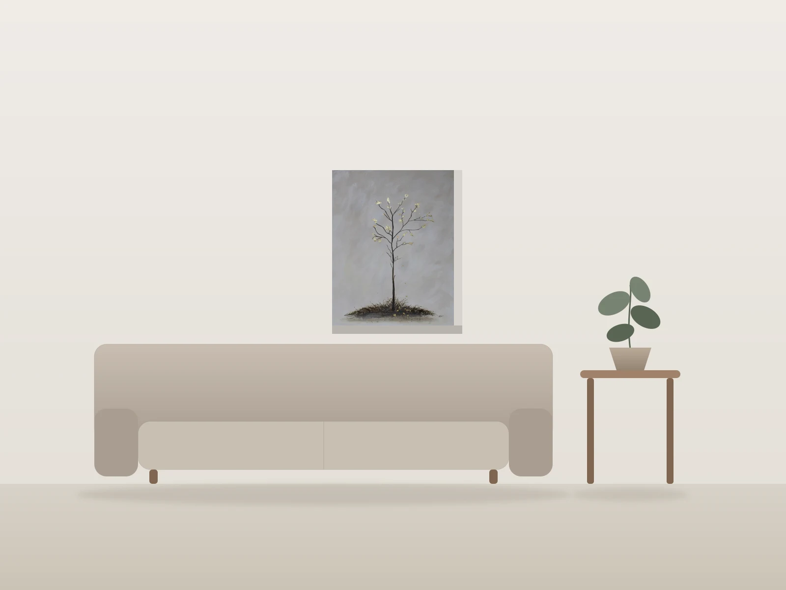 Silence doré by Nathalie Saulnier shown to scale in a room
