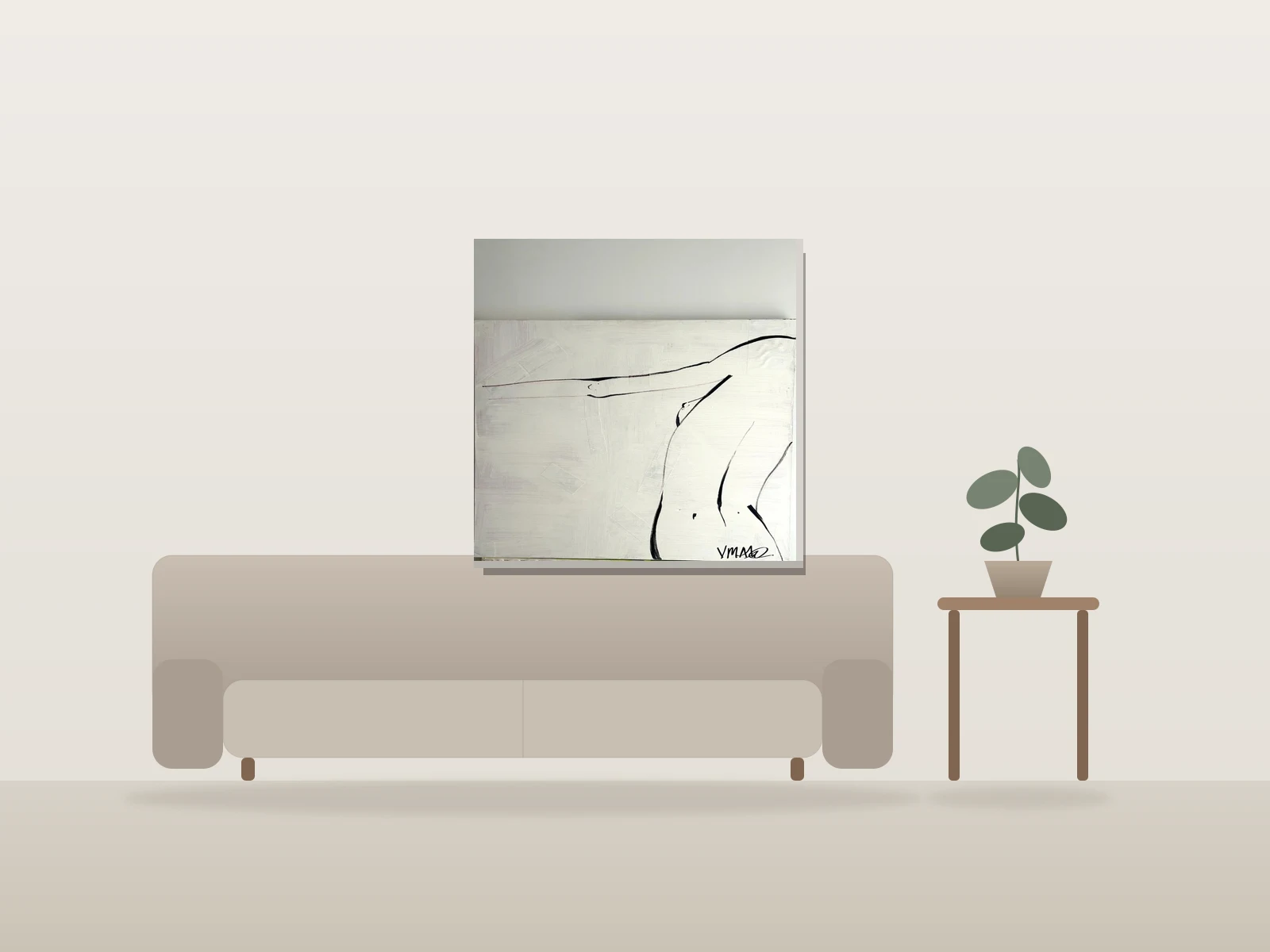 4-3-2-1 by VMALO shown to scale in a room