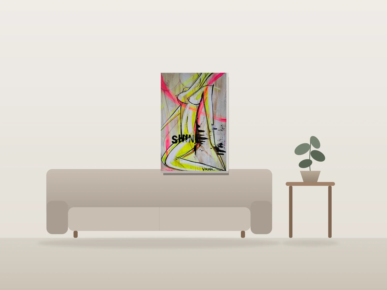 SHINE by VMALO shown to scale in a room