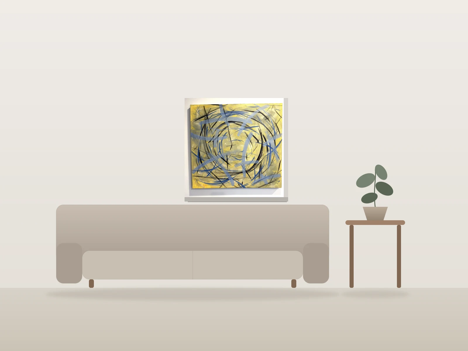 The Momentum of Motion by Jay Jacuzzi shown to scale in a room